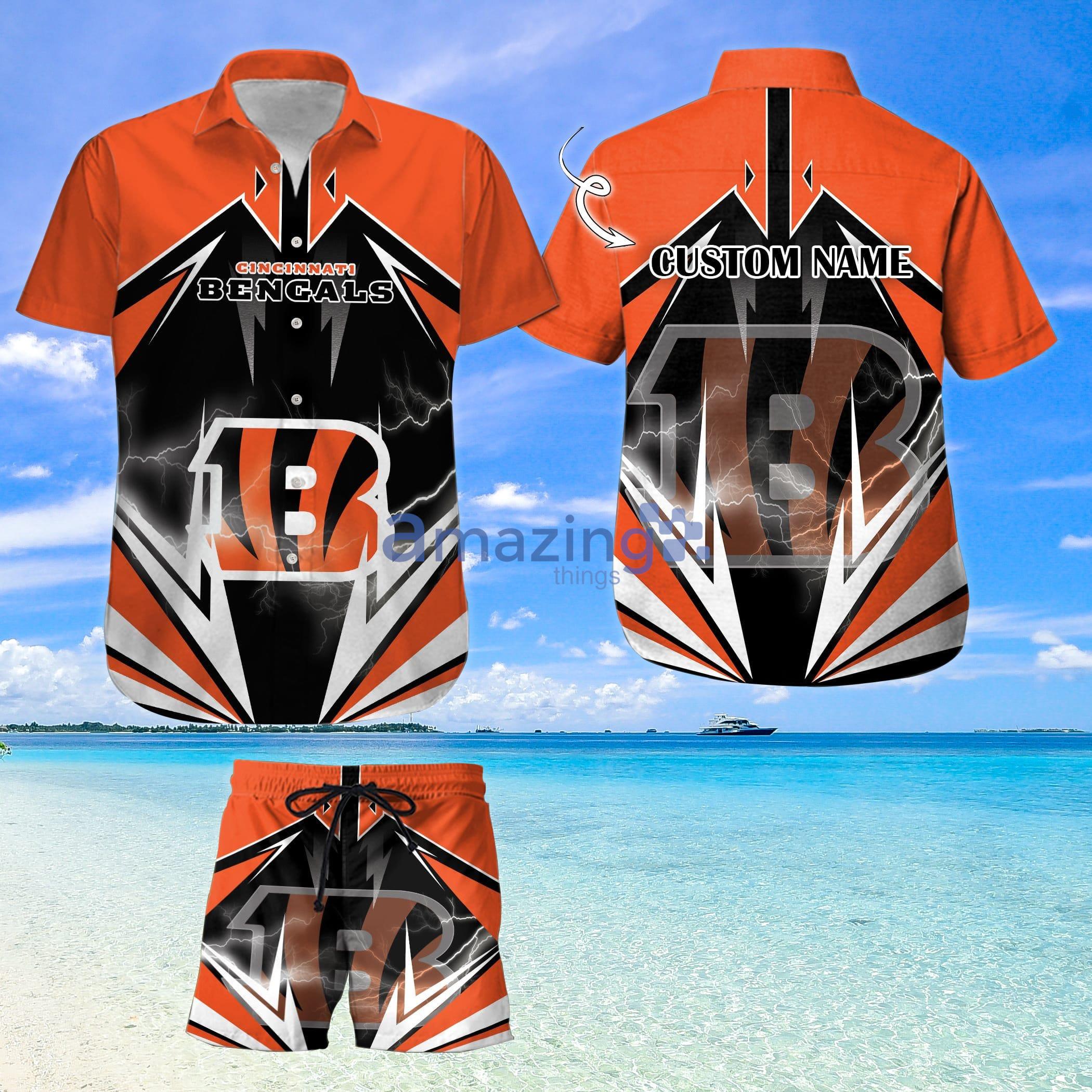 Custom Name For Fans Cincinnati Bengals Nfl Hawaiian Shirt And Shorts Product Photo 1