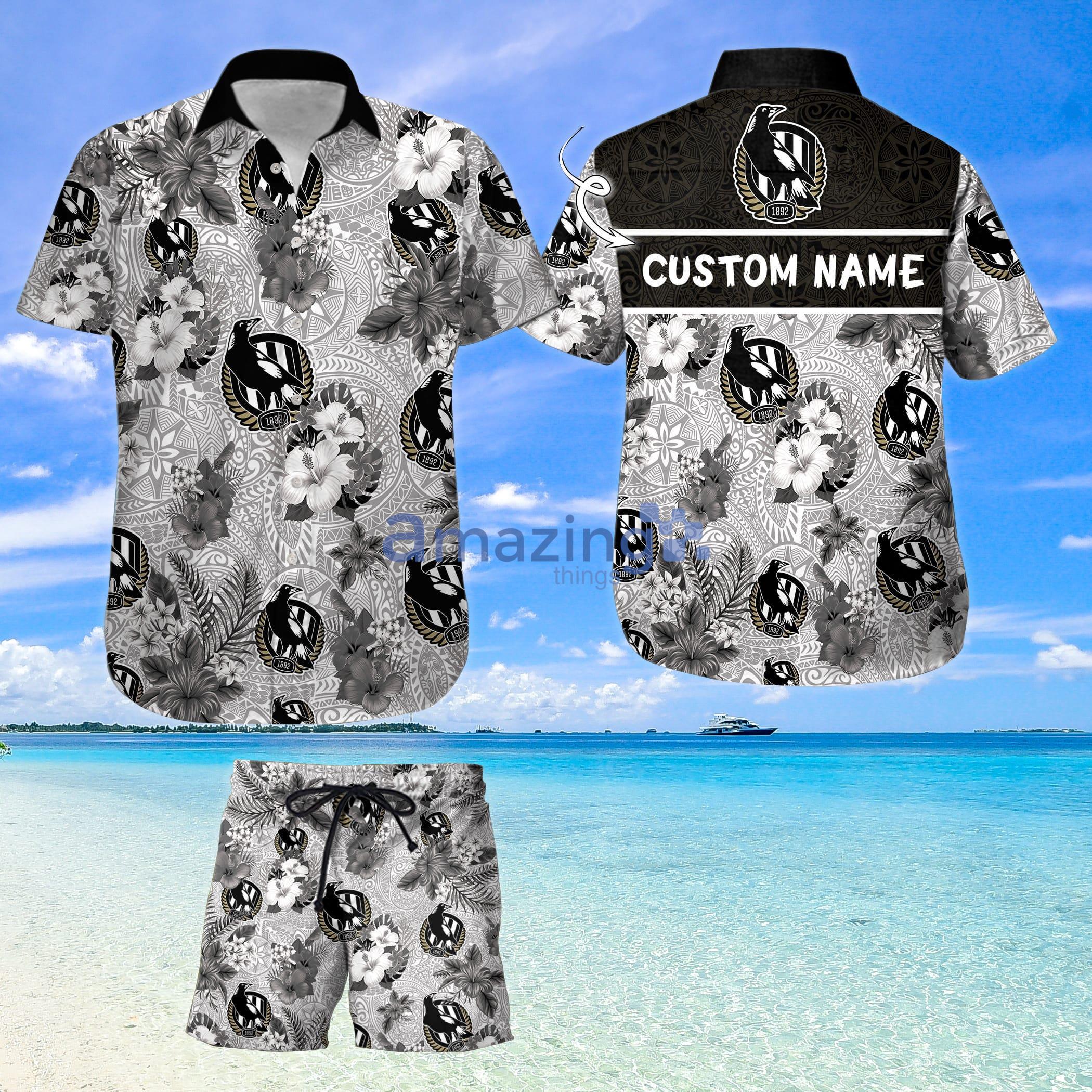 Custom Name For Fans Collingwood Afl Hawaiian Shirt And Shorts Product Photo 1
