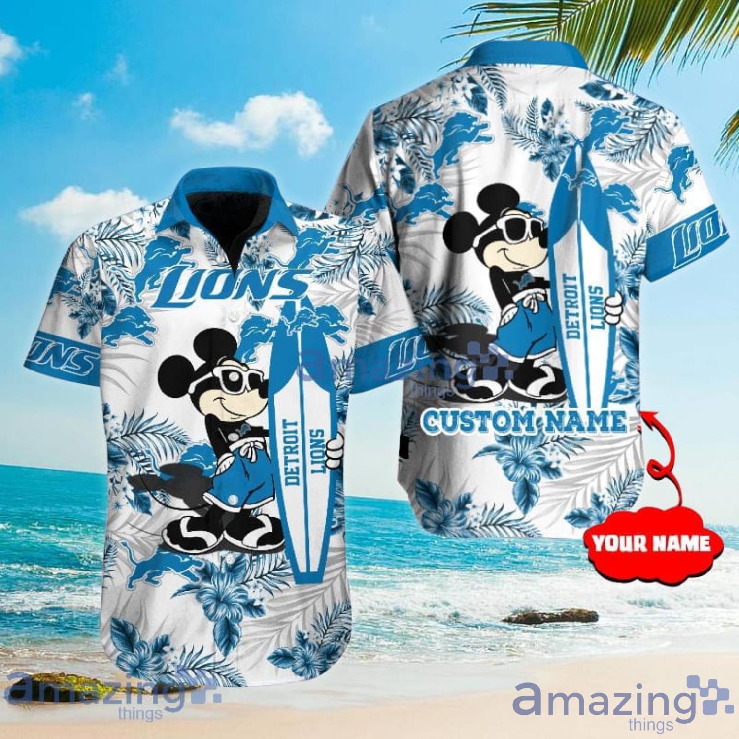 Custom Name For Fans Detroit Lions NFL Mickey Lover Tropical