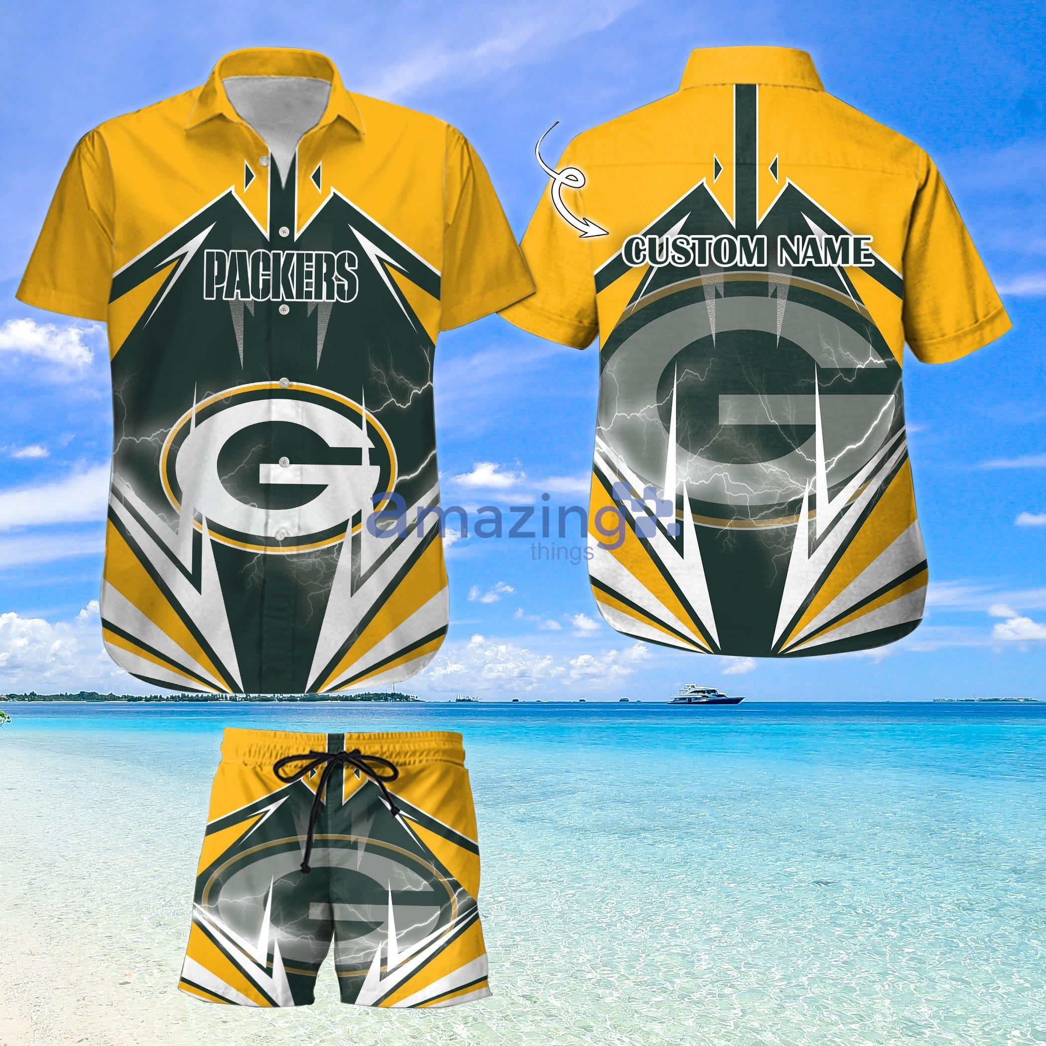 Custom Name For Fans Green Bay Packers Nfl Hawaiian Shirt And Shorts Product Photo 1