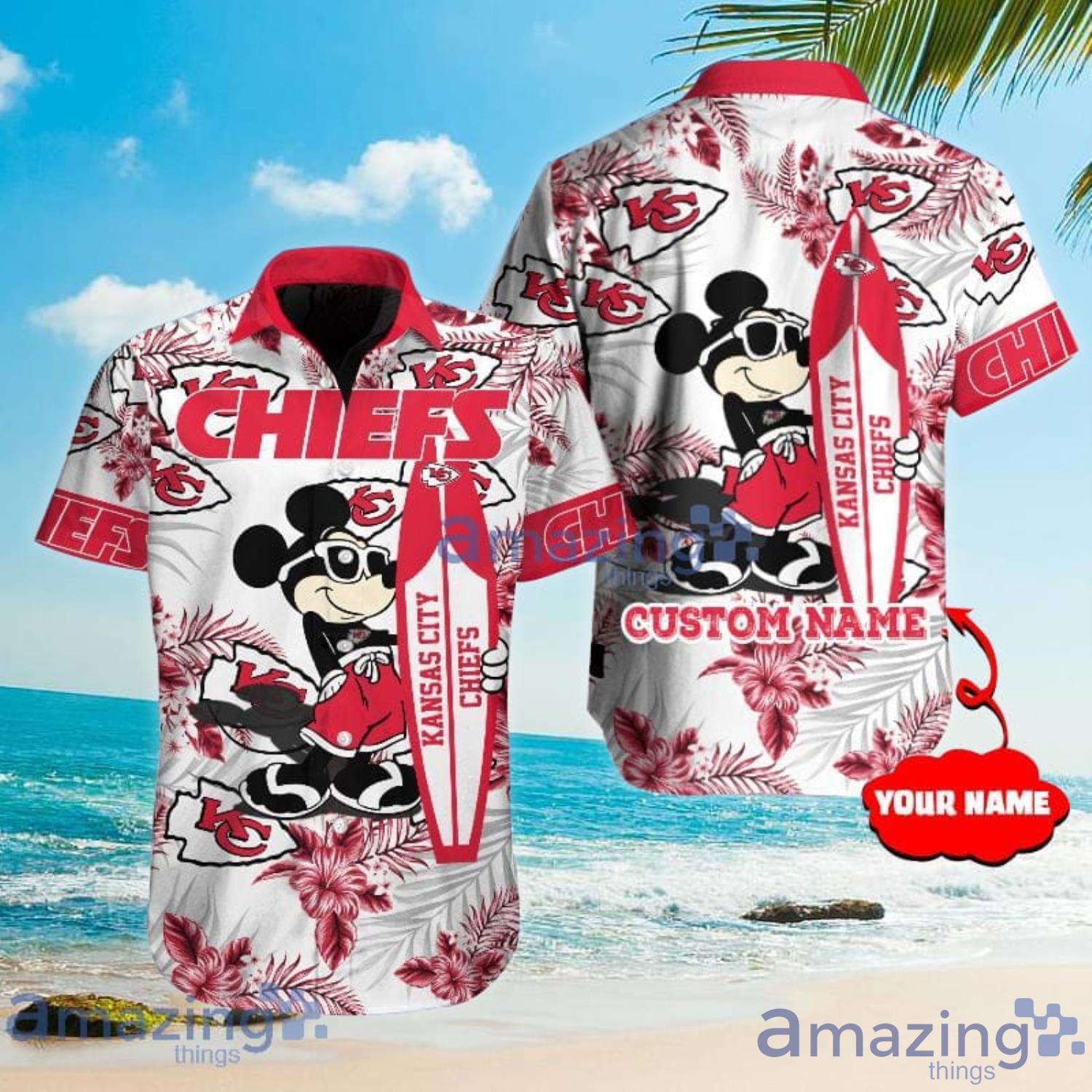 Kansas City Chiefs NFL Mickey Mouse Custom Name Hawaiian Shirt