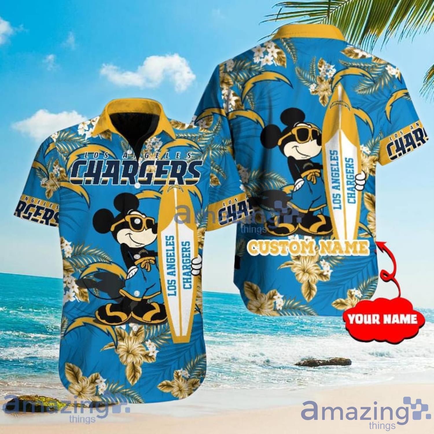 Personalized Los Angeles Chargers NFL Hawaiian Shirt, beach shorts