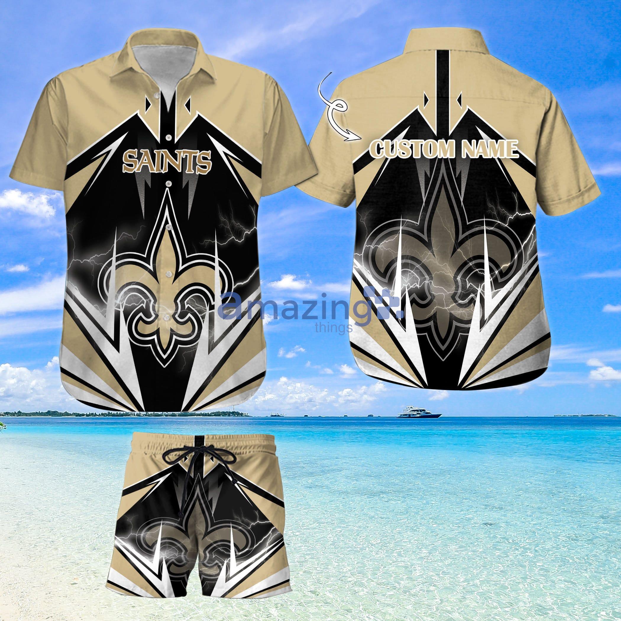 Custom Name For Fans New Orleans Saints Nfl Hawaiian Shirt And Shorts Product Photo 1