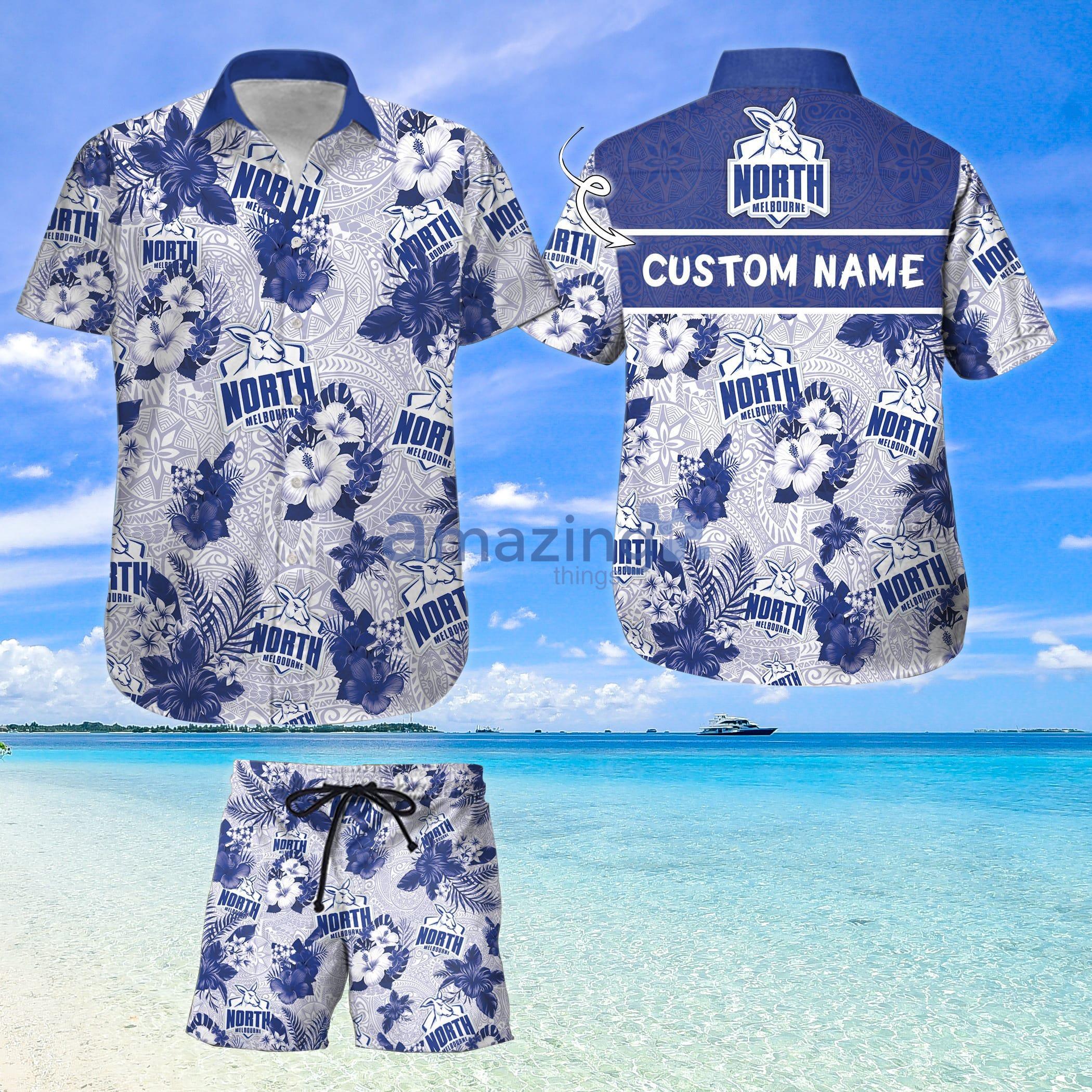 Custom Name For Fans North Melbourne Afl Hawaiian Shirt And Shorts Product Photo 1