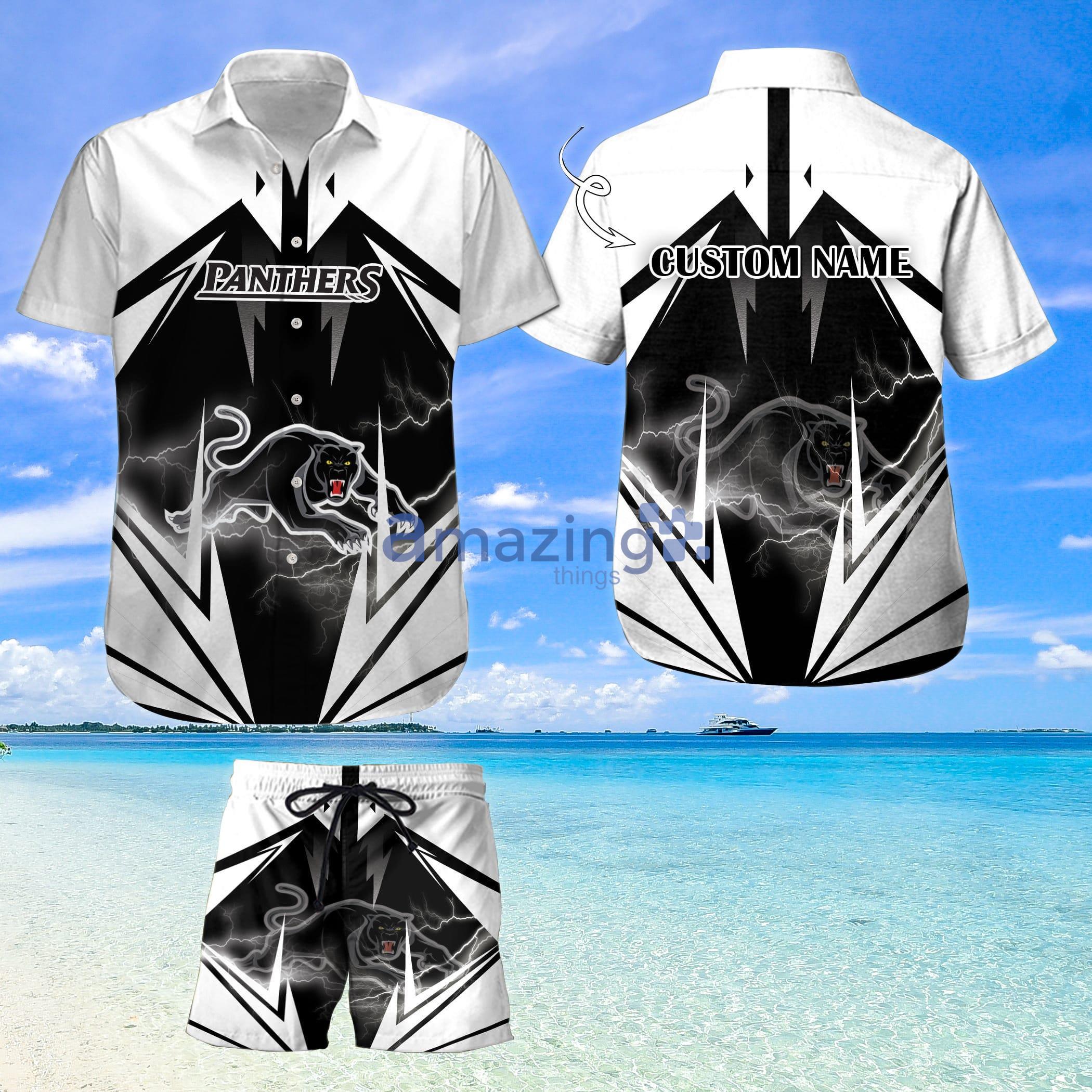 Custom Name For Fans Penrith PanthersNrl Hawaiian Shirt And Shorts Product Photo 1