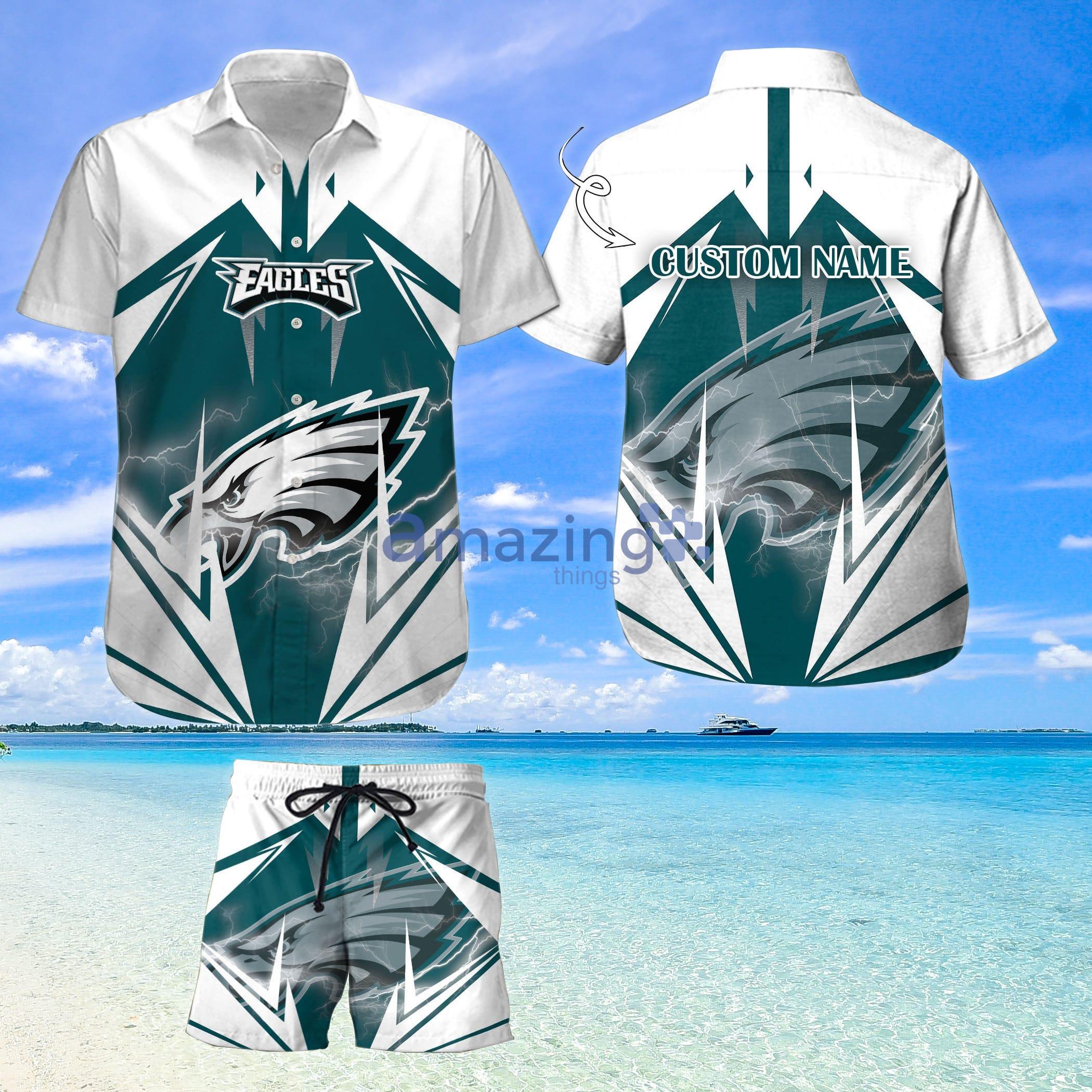 Custom Name For Fans Philadelphia Eagles Nfl Hawaiian Shirt And Shorts Product Photo 1