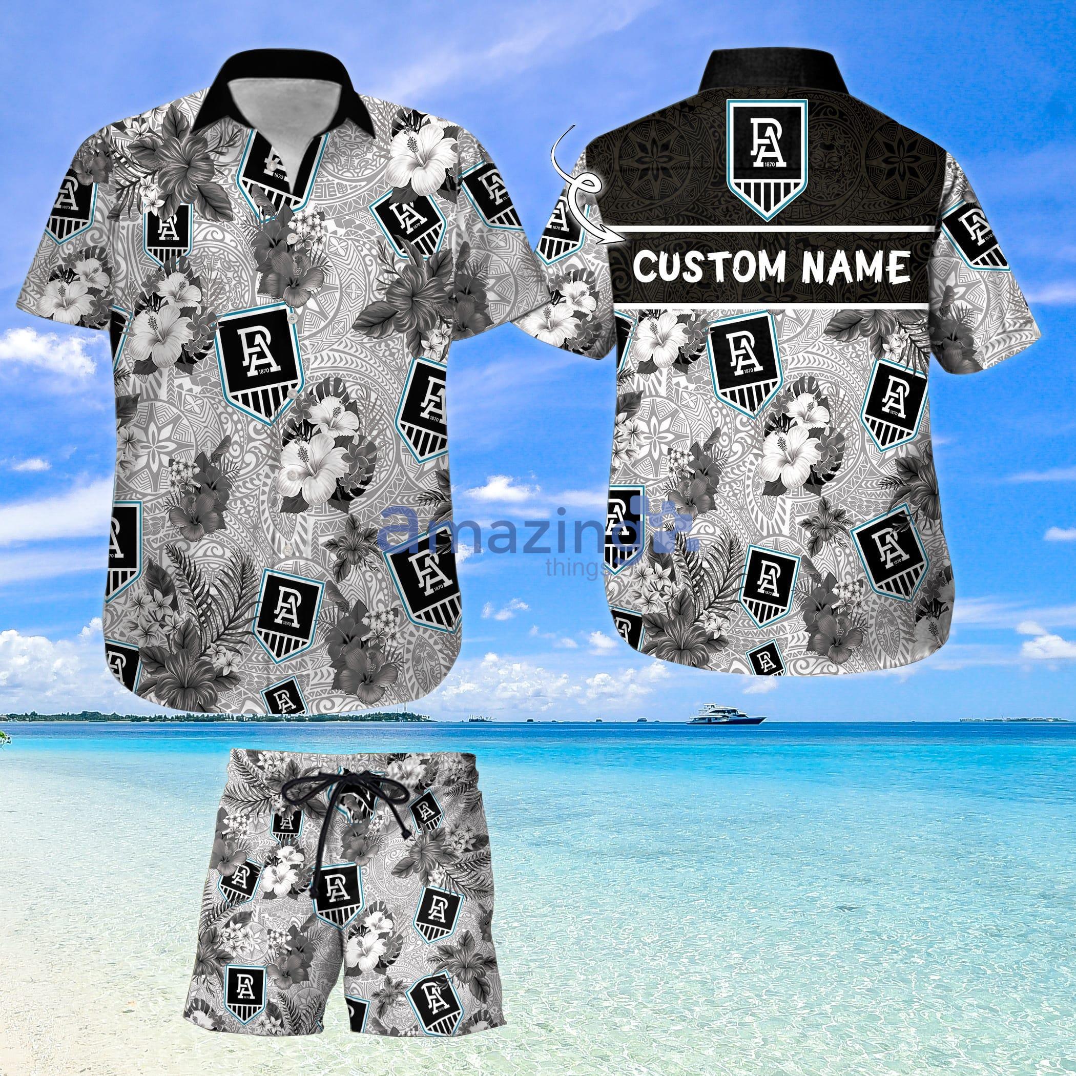 Custom Name For Fans Port Adelaide Afl Hawaiian Shirt And Shorts Product Photo 1
