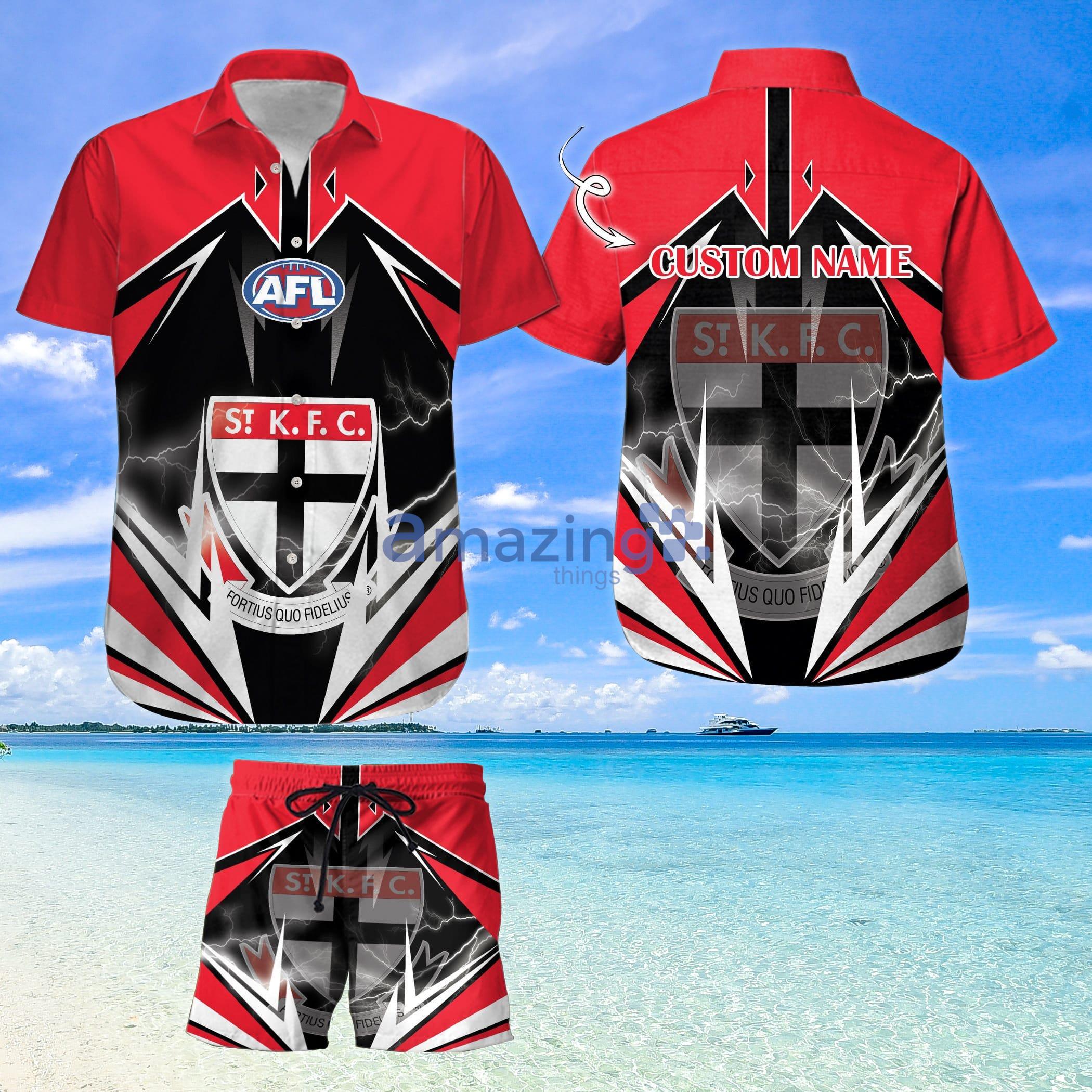 Custom Name For Fans St Kilda Football Club Hawaiian Shirt And Shorts Product Photo 1
