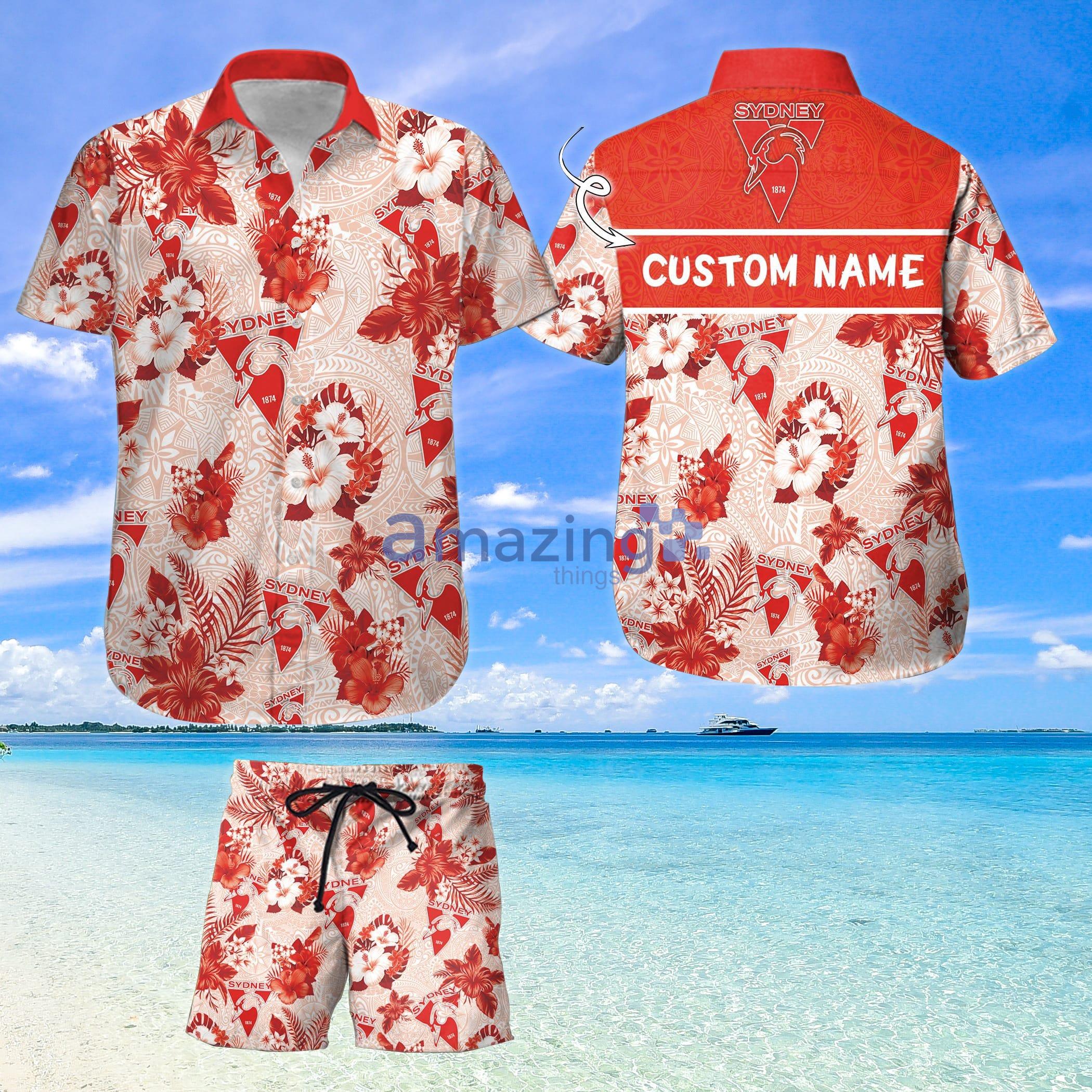 Custom Name For Fans Sydney Swans Afl Hawaiian Shirt And Shorts Product Photo 1