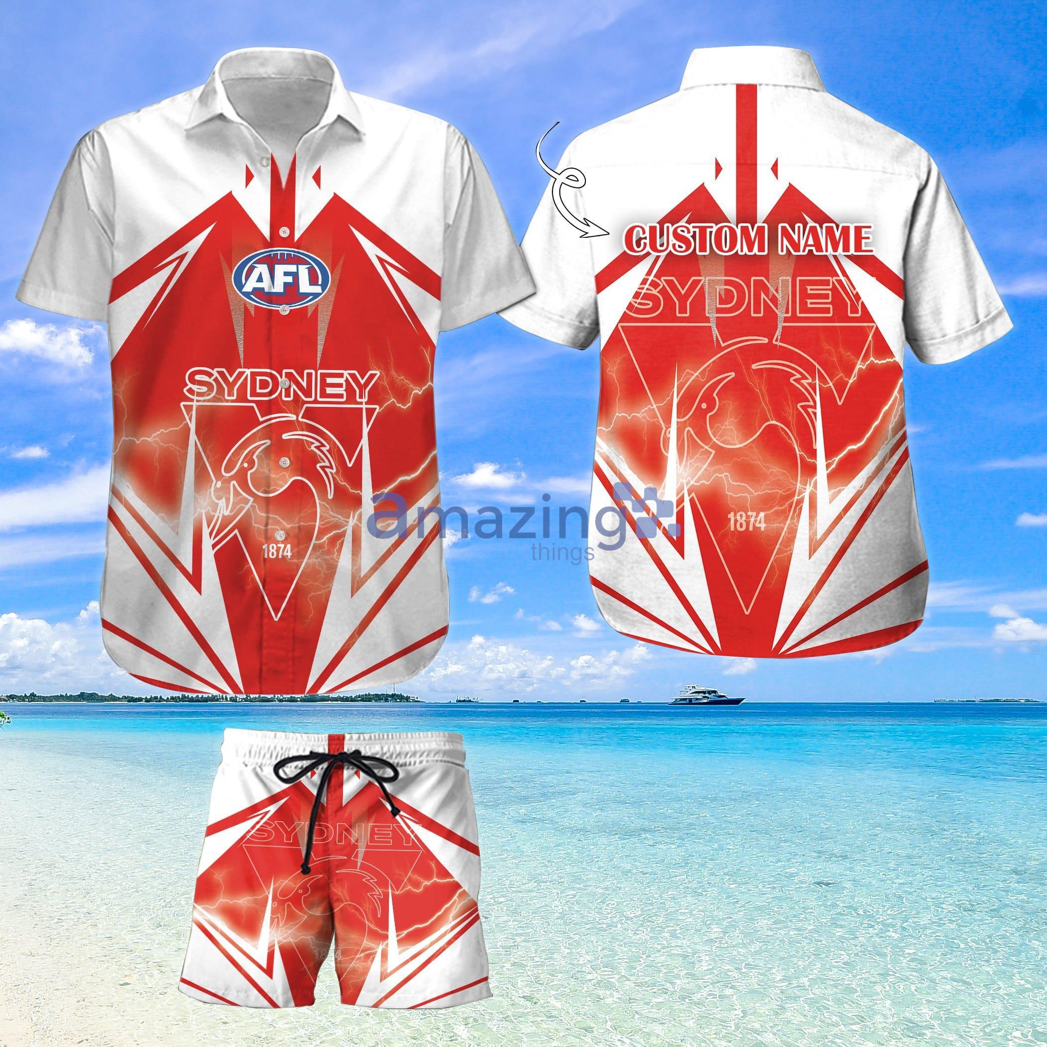 Custom Name For Fans Sydney Swans Hawaiian Shirt And Shorts Product Photo 1