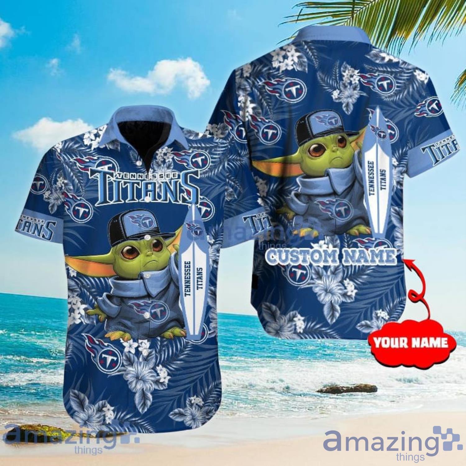 Tennessee Titans NFL Baby Yoda 3D Hawaiian Shirt And Shorts For