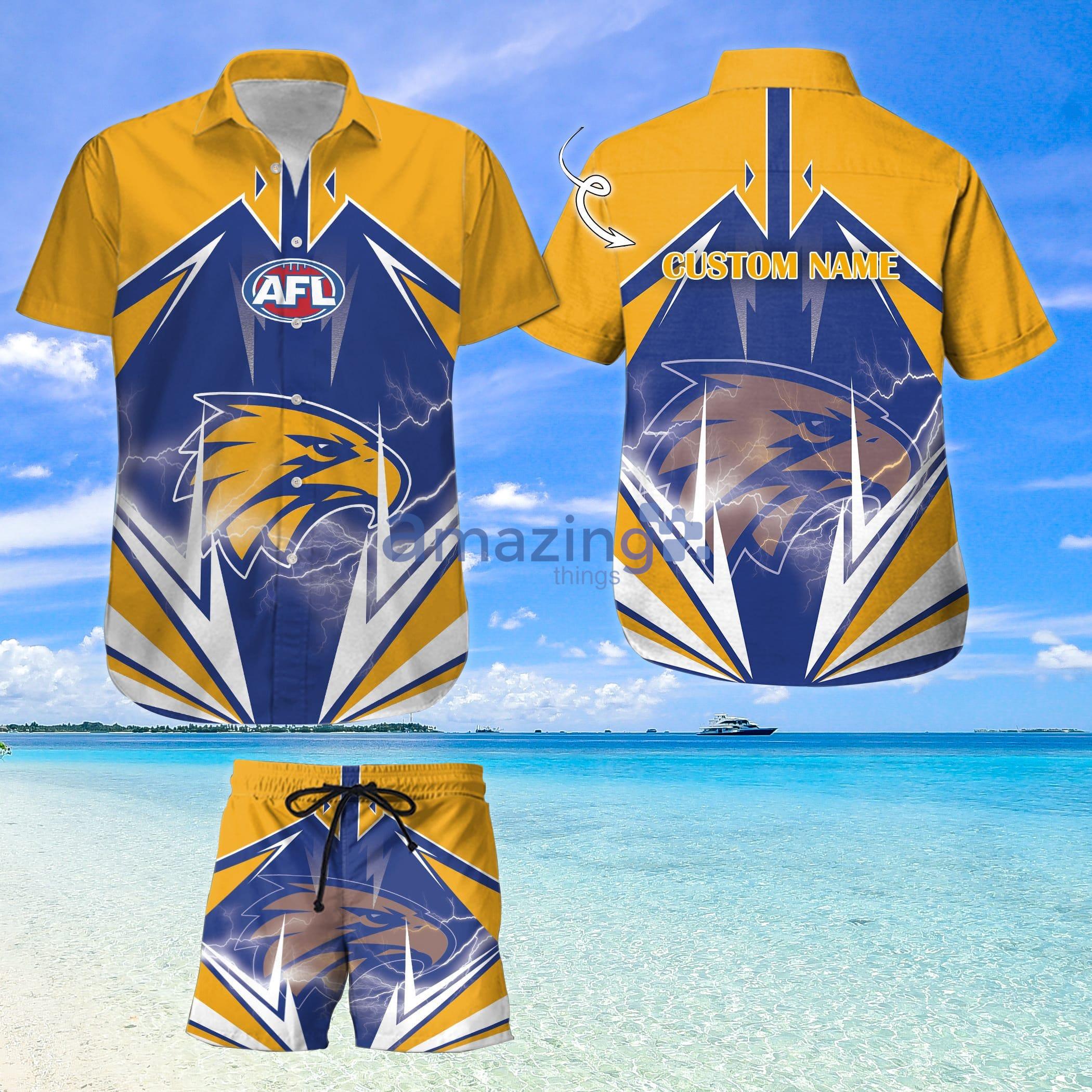 Custom Name For Fans West Coast Eagles Hawaiian Shirt And Shorts Product Photo 1