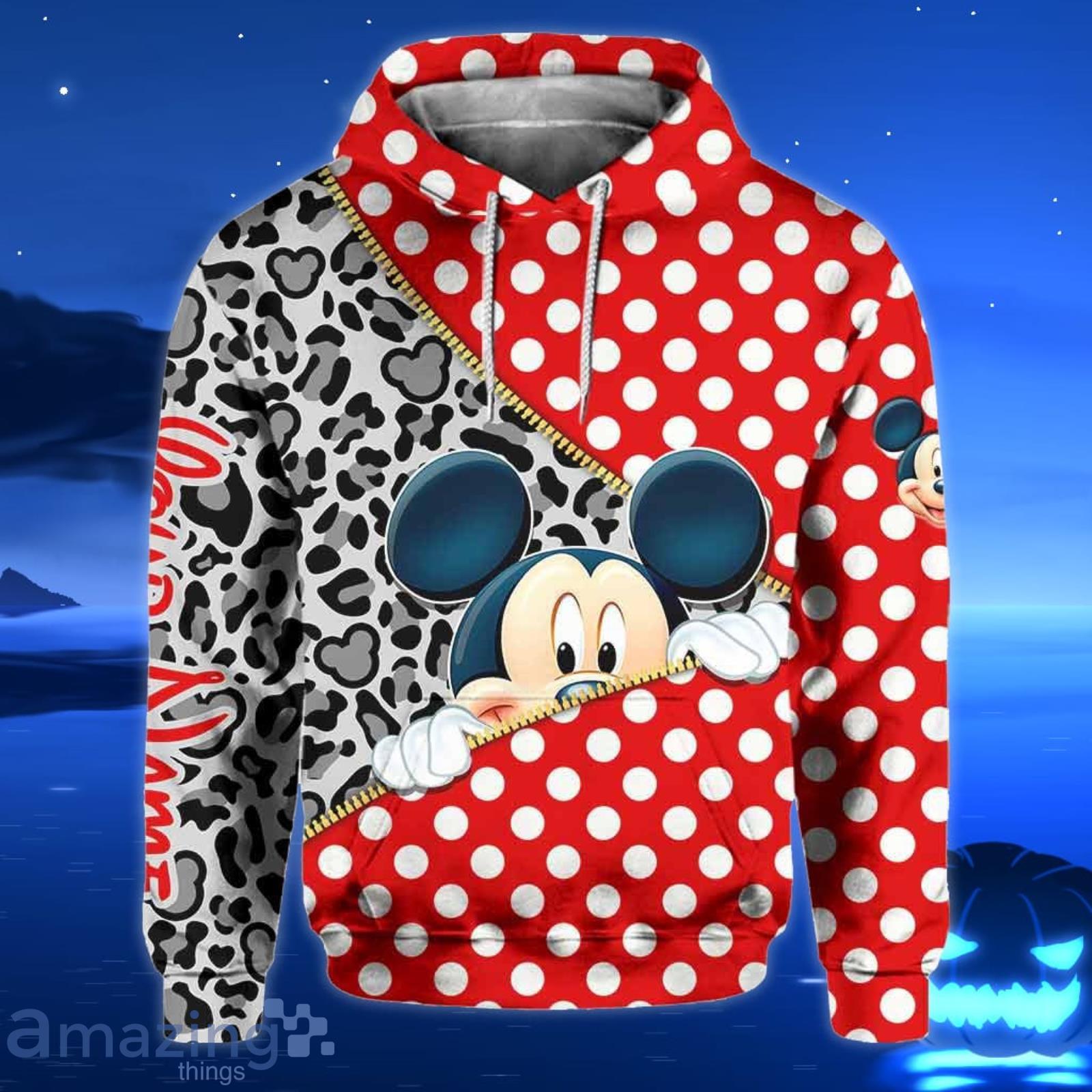 Custom Name Hiding Mickey Mouse All Over Print 3D Hoodie And Leggings Product Photo 1