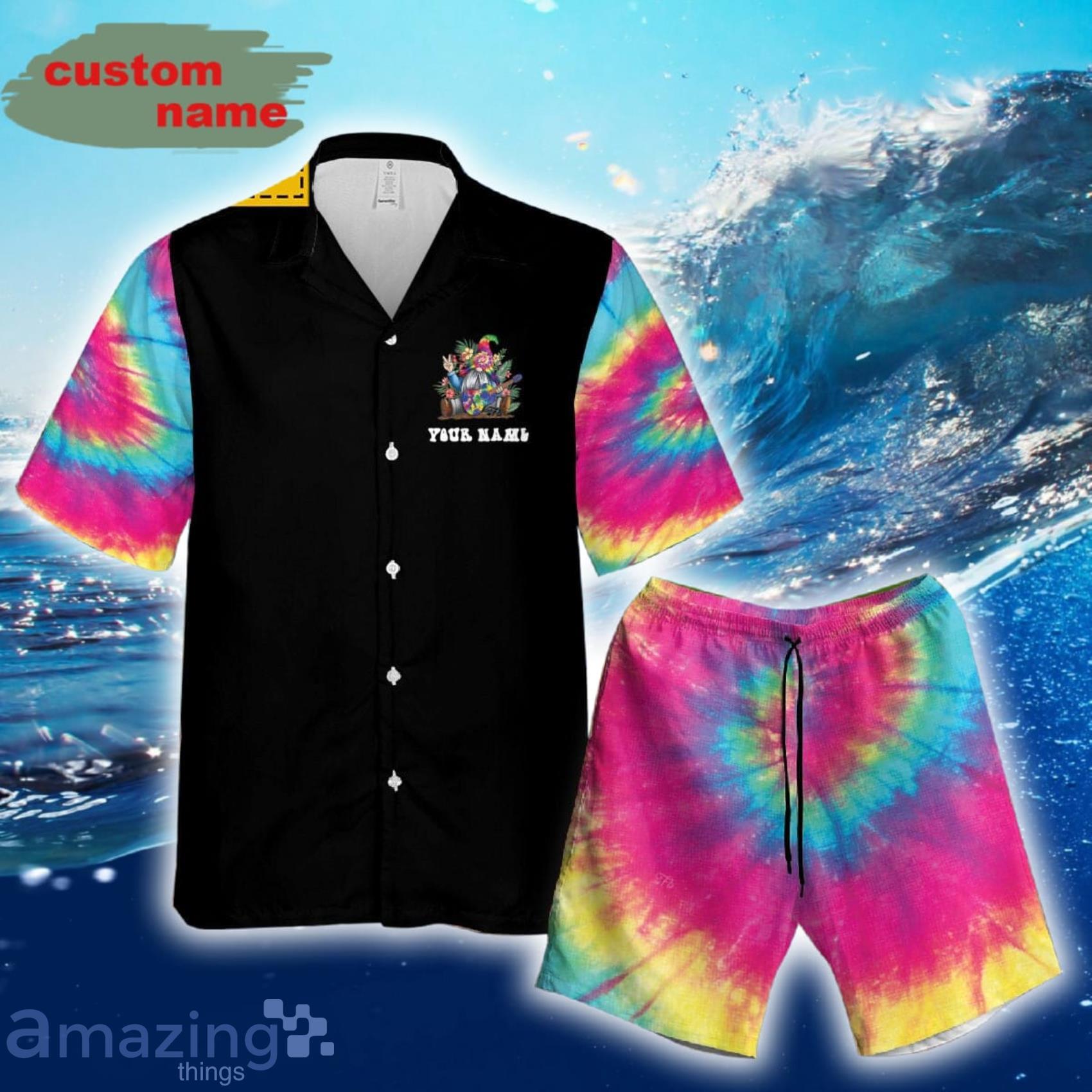 Custom Name Hippie Hawaiian Shirts And Short Product Photo 1