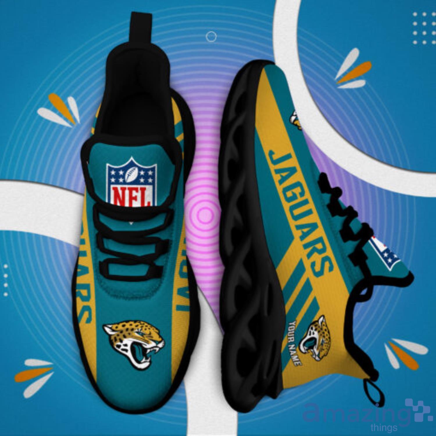 Custom Name Jacksonville Jaguars Fans Gift Max Soul Shoes Sneakers image Custom Name Jacksonville Jaguars Fans Gift Max Soul Shoes Sneakers Product Photo 2