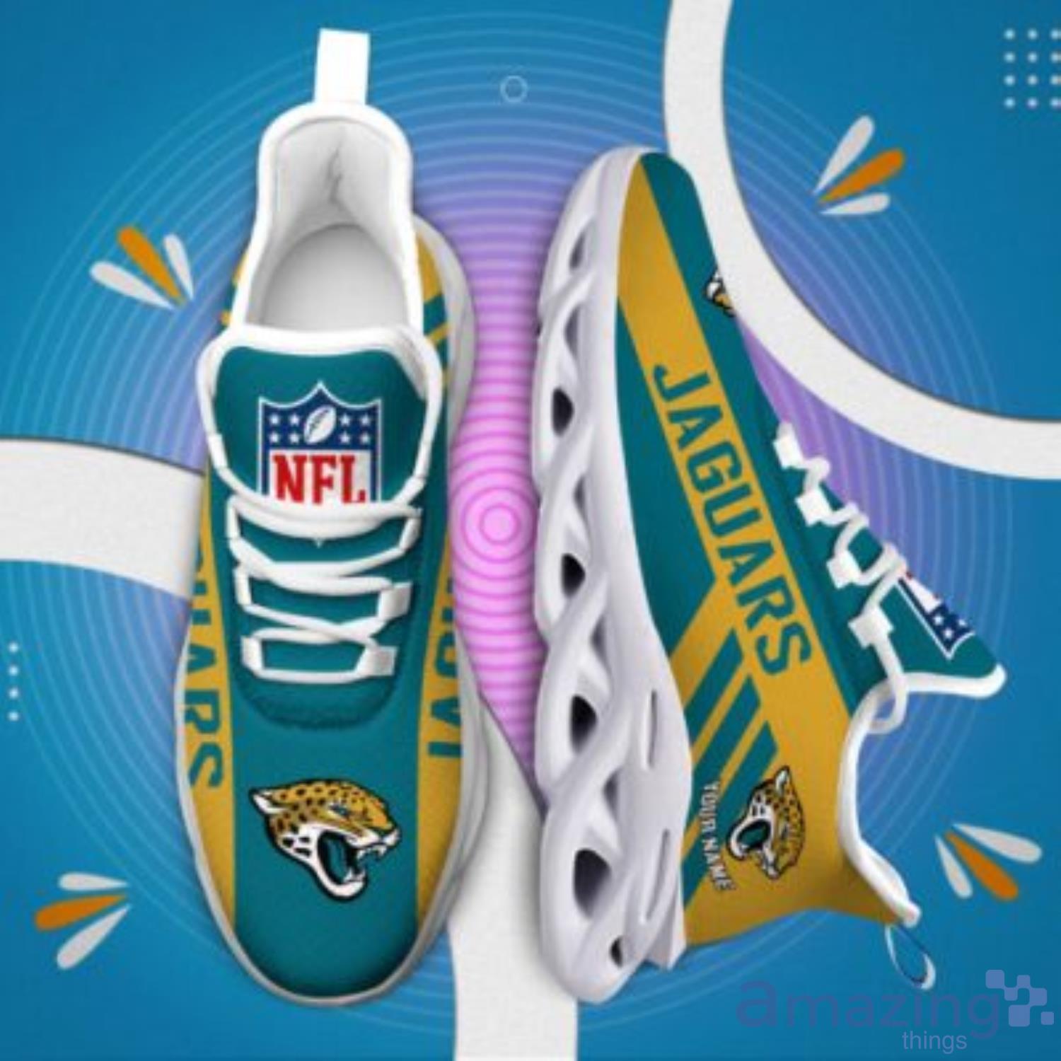 Custom Name Jacksonville Jaguars Fans Gift Max Soul Shoes Sneakers image Custom Name Jacksonville Jaguars Fans Gift Max Soul Shoes Sneakers Product Photo 3