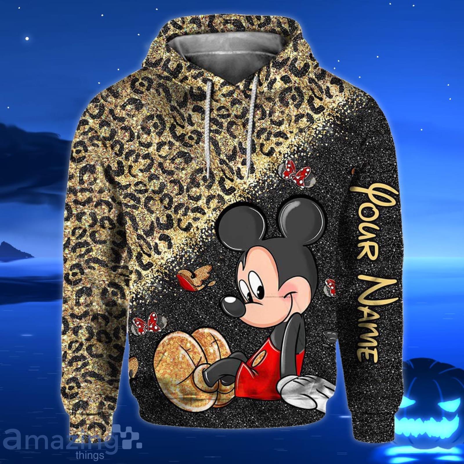 Custom Name Mickey Mouse Sitting All Over Print 3D Hoodie And Leggings Product Photo 1