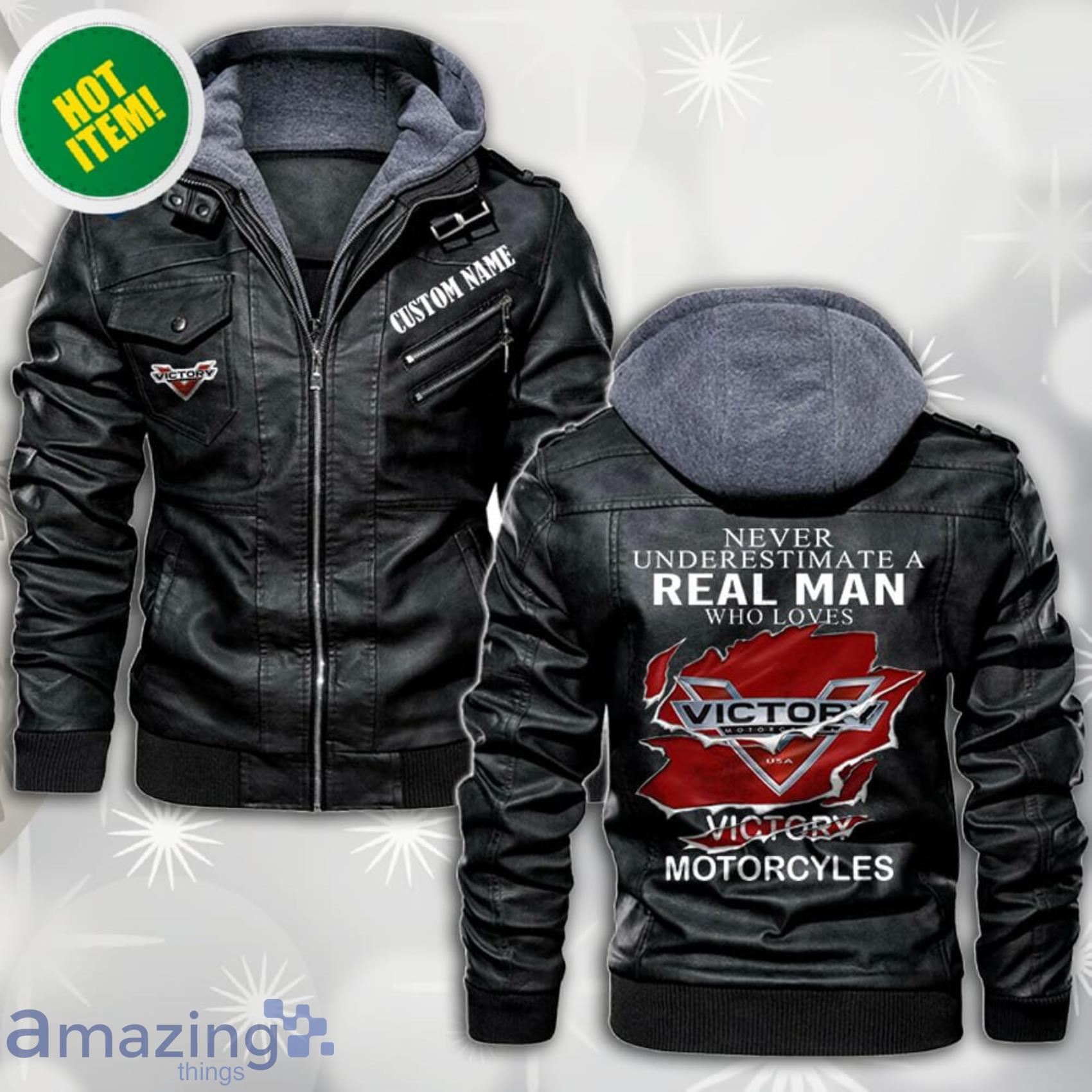 Custom Name Never Underestimate A Real Man Who Loves Victory Motorcycles 2D Leather Jacket image Custom Name Never Underestimate A Real Man Who Loves Victory Motorcycles 2D Leather Jacket Product Photo 2