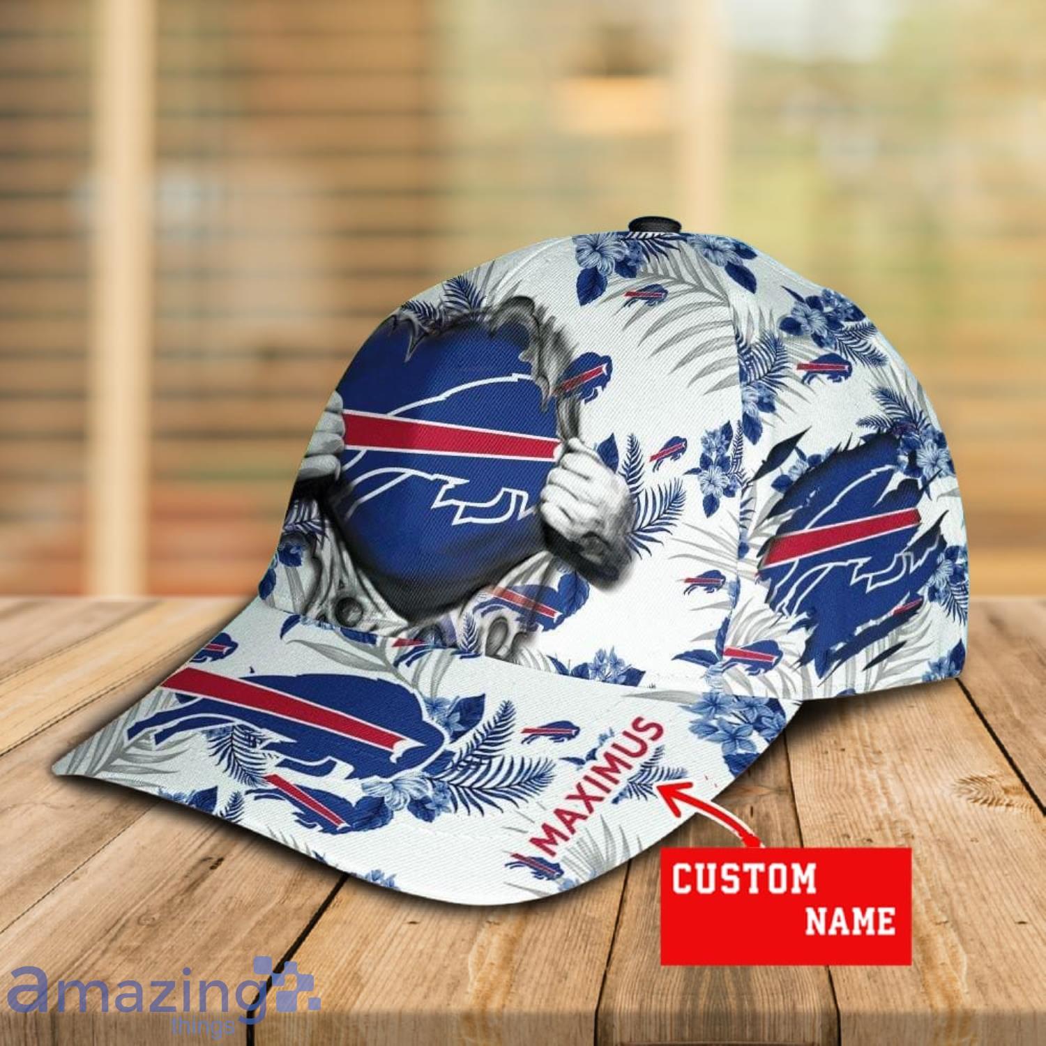 Custom Name Buffalo Bills Logo NFL 3D Cap Hat For Men And Women - Banantees