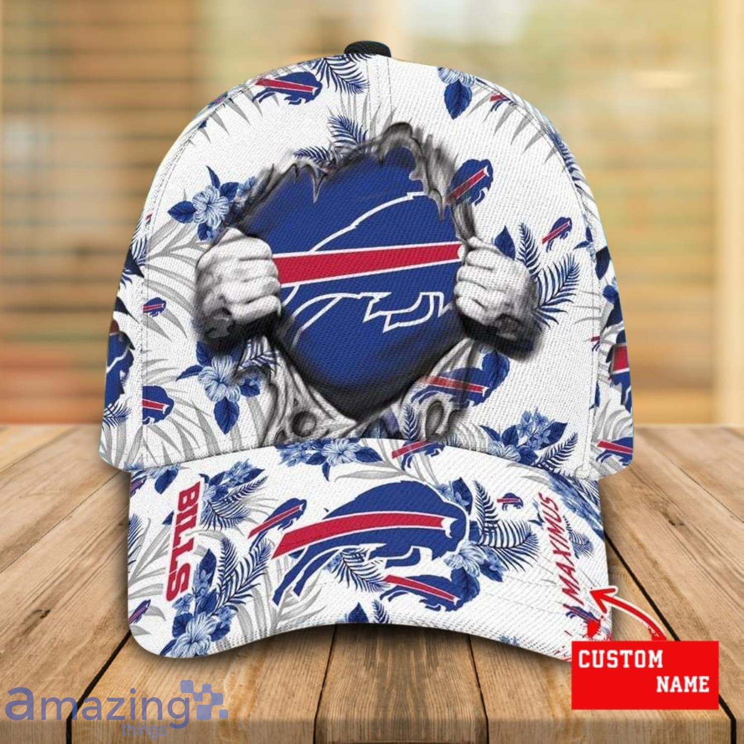 Custom Name Buffalo Bills Logo NFL 3D Cap Hat For Men And Women - Banantees