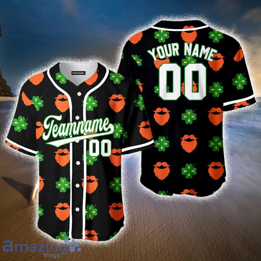 Custom Name Patricks Beards White Green Baseball Jerseys  Shirt - Custom Name Patricks Beards White Green Baseball Jerseys  Shirt