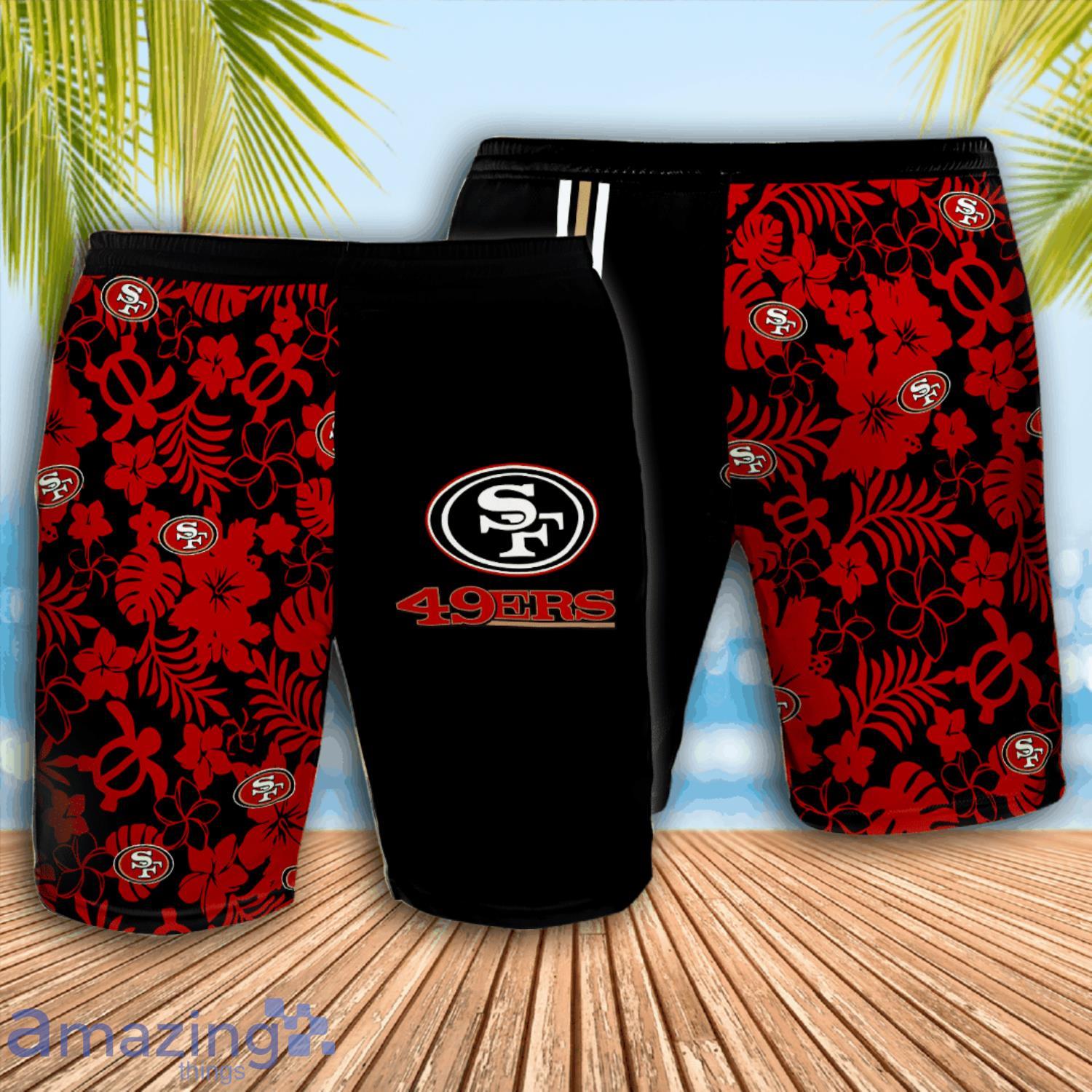 Custom Name San Francisco 49Ers Tropical Turtle Pattern Hawaiian Shirt And Short Product Photo 1