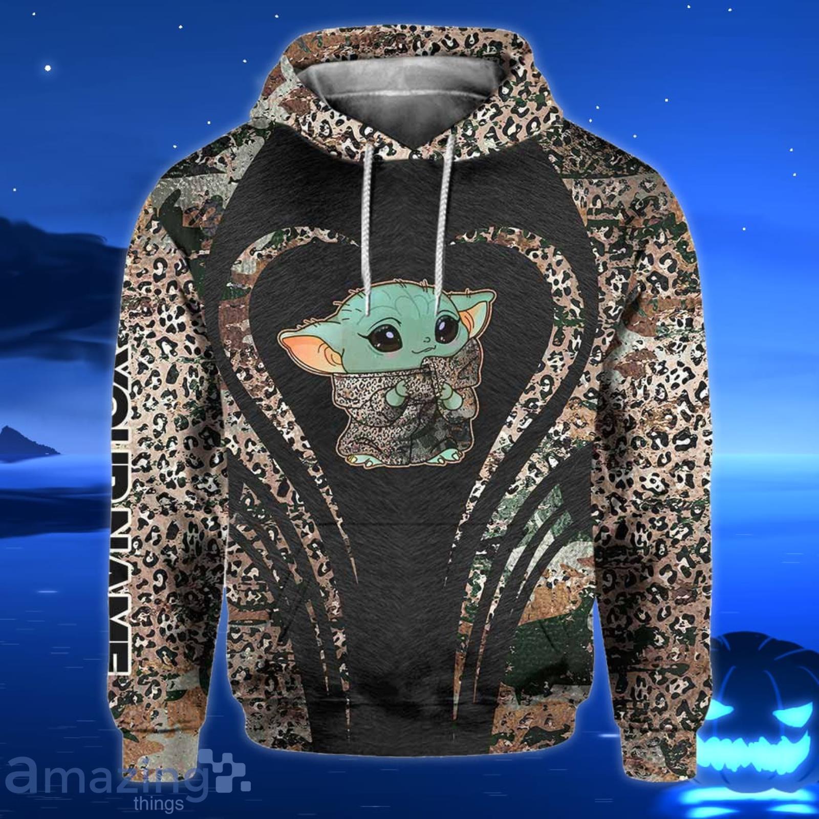 Custom Name Yoda Leopard All Over Print 3D Hoodie And Leggings Product Photo 1