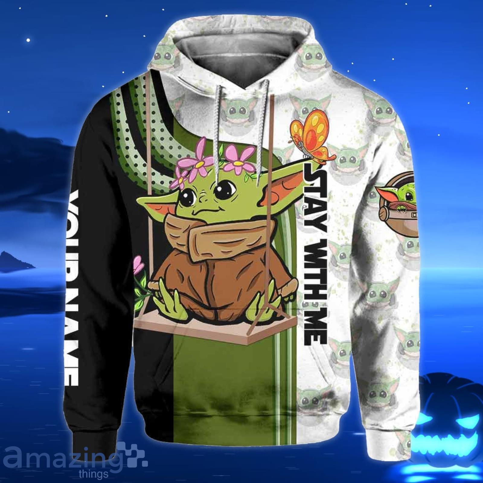 Custom Name Yoda Stay With Me All Over Print 3D Hoodie And Leggings White & Green Product Photo 1 Custom Name Yoda Stay With Me All Over Print 3D Hoodie And Leggings White & Green Product Photo 1
