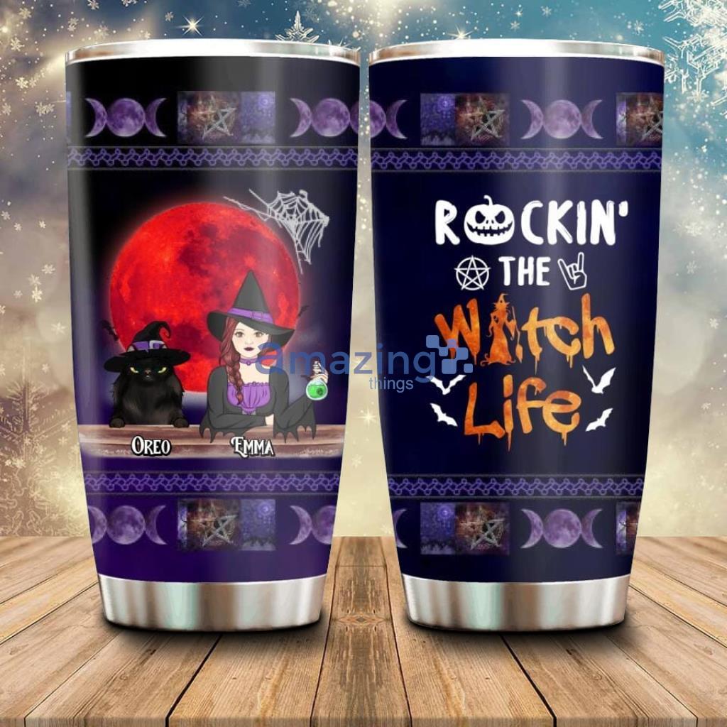 Custom Personalized Pet Witch Tumbler - Up to 3 Pets - Halloween Gift For Dog Cat Lover - Rockin' The Witch Life_6111 - Custom Personalized Pet Witch Tumbler - Up to 3 Pets - Halloween Gift For Dog Cat Lover - Rockin' The Witch Life_6111