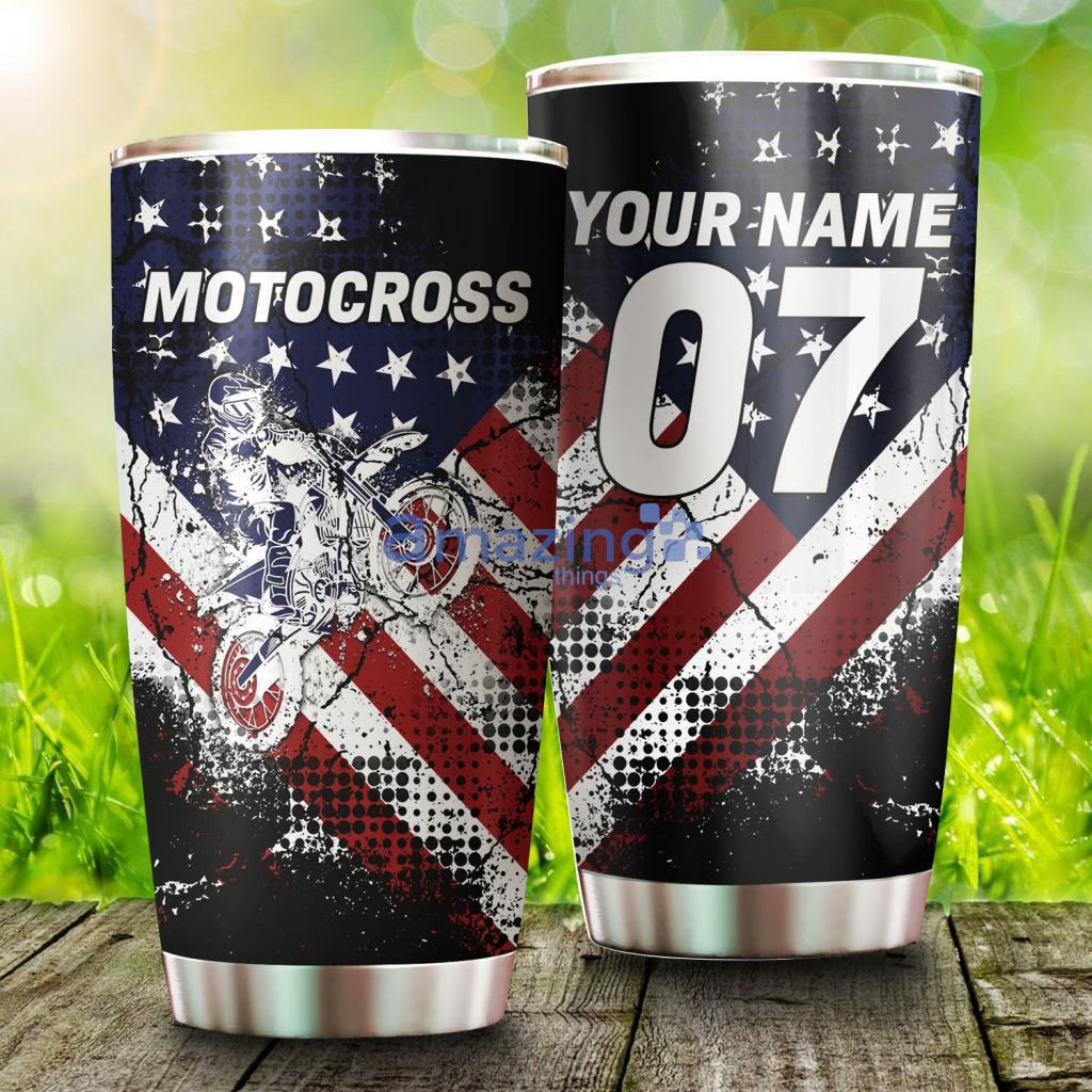 Custom USA Flag Motocross Tumbler - Custom USA Flag Motocross Tumbler