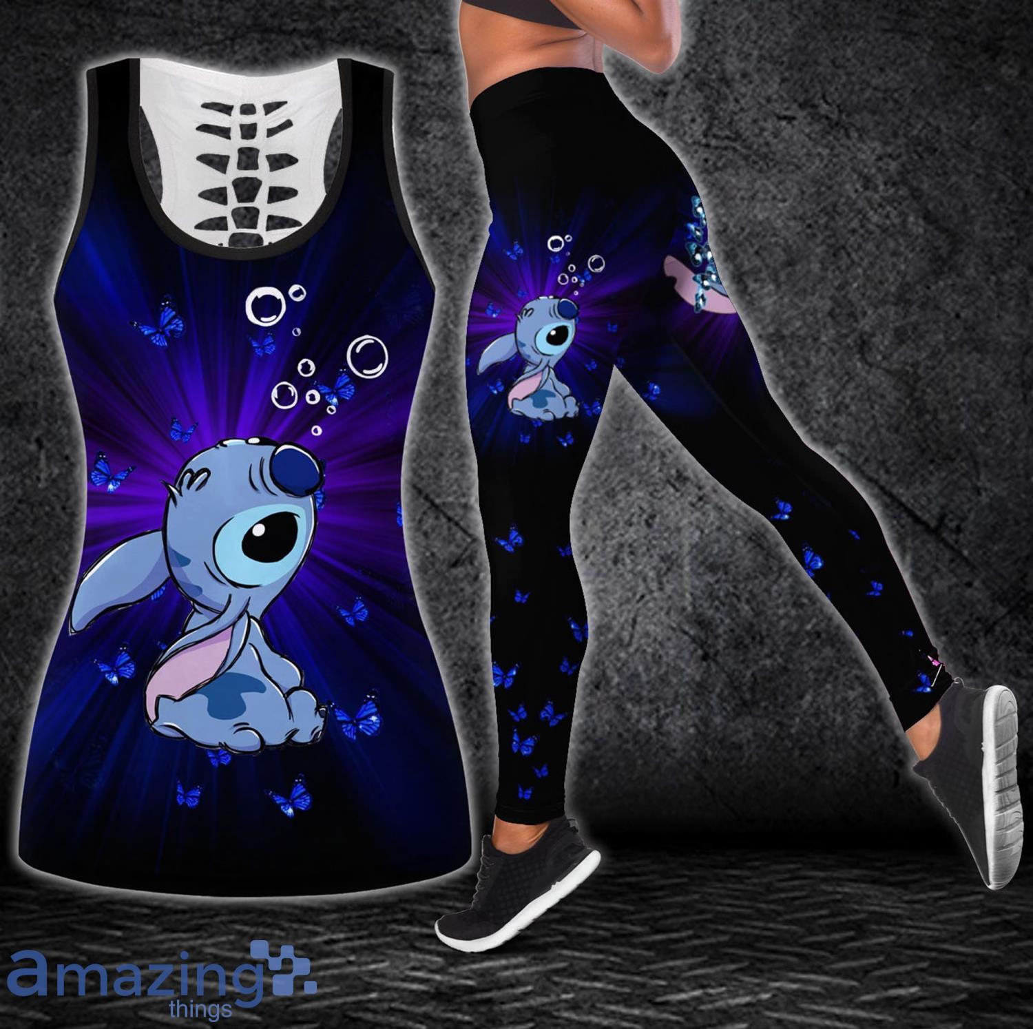 Cute Stitch Stitch 3D All Over Print Combo Hollow Tank Top And
