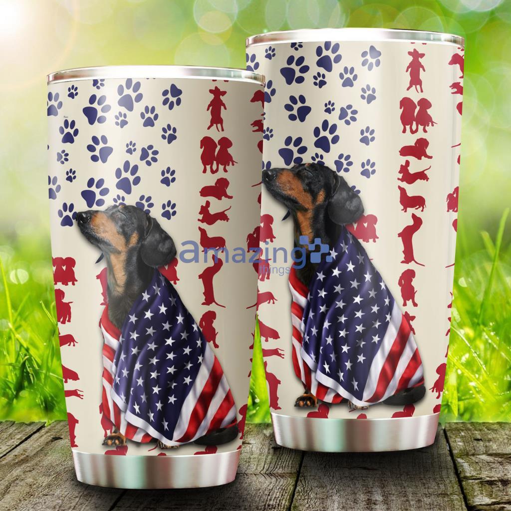Dachshund Wrapped In Glory Stainless Steel Tumbler - Dachshund Wrapped In Glory Stainless Steel Tumbler