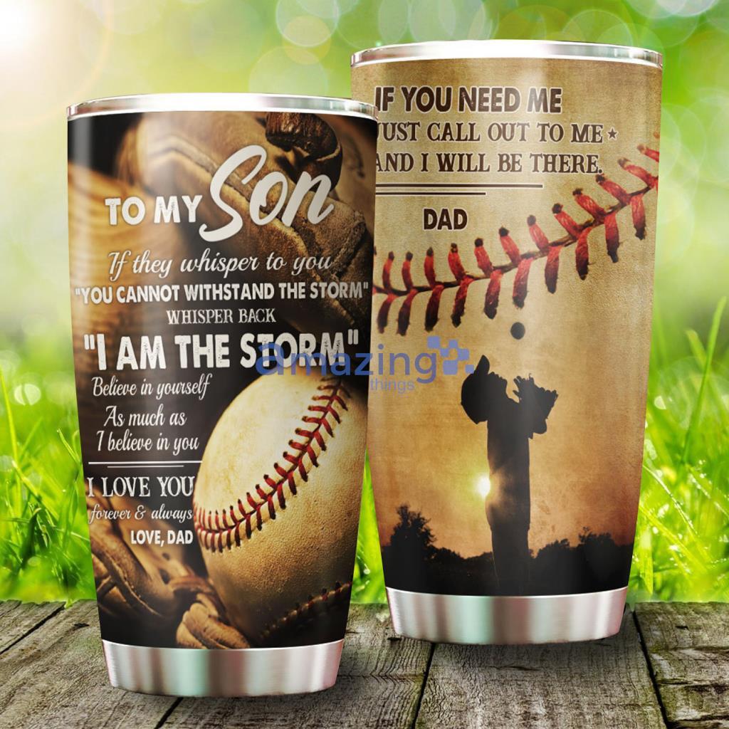 Dad To Son Baseball Stainless Steel Tumbler - Dad To Son Baseball Stainless Steel Tumbler