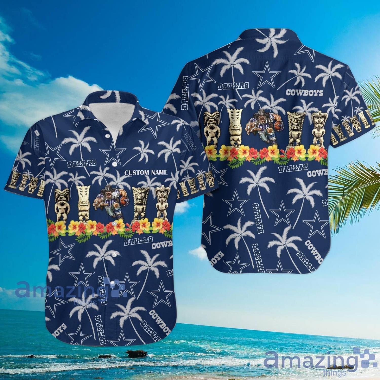 Dallas Cowboys Coconut Pattern Tiki Custom Name Hawaiian Shirt Summer Gift image Dallas Cowboys Coconut Pattern Tiki Custom Name Hawaiian Shirt Summer Gift Product Photo 4