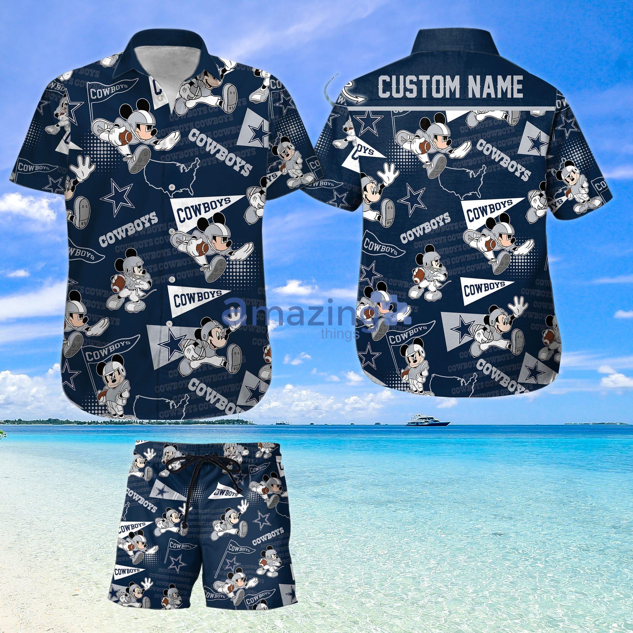 Personalized Dallas Cowboys & Mickey Mouse Hawaiian Shirt And