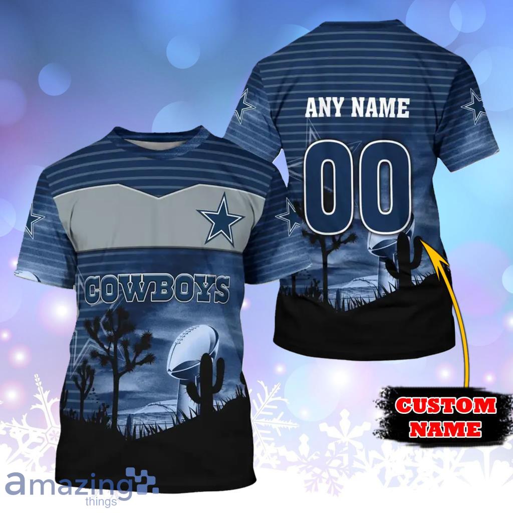 Dallas Cowboys NFL Custom Name And Number All Over Print 3D T