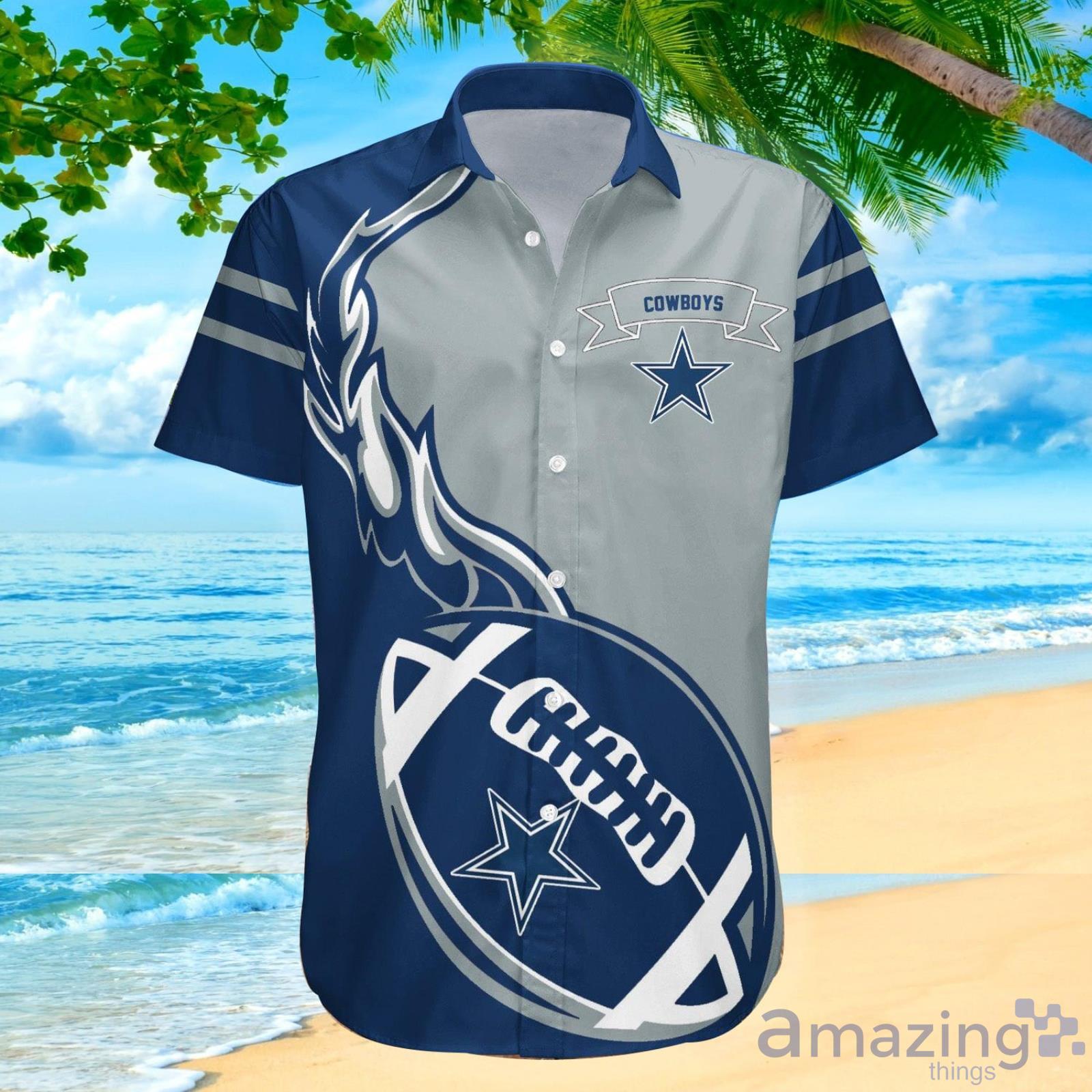 Dallas Cowboys Nfl Flame Ball Hawaiian Shirt For Fans