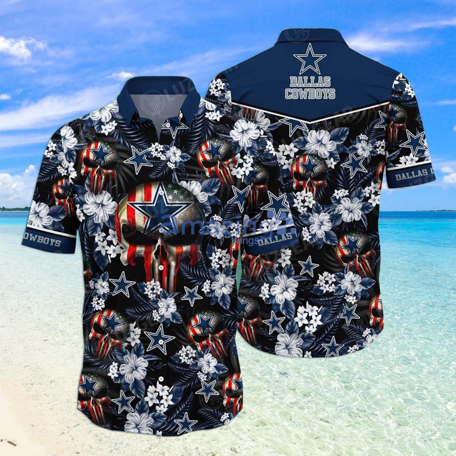 Nfl Dallas Cowboys Tropical Flower Short Sleeve Trendy Hawaiian