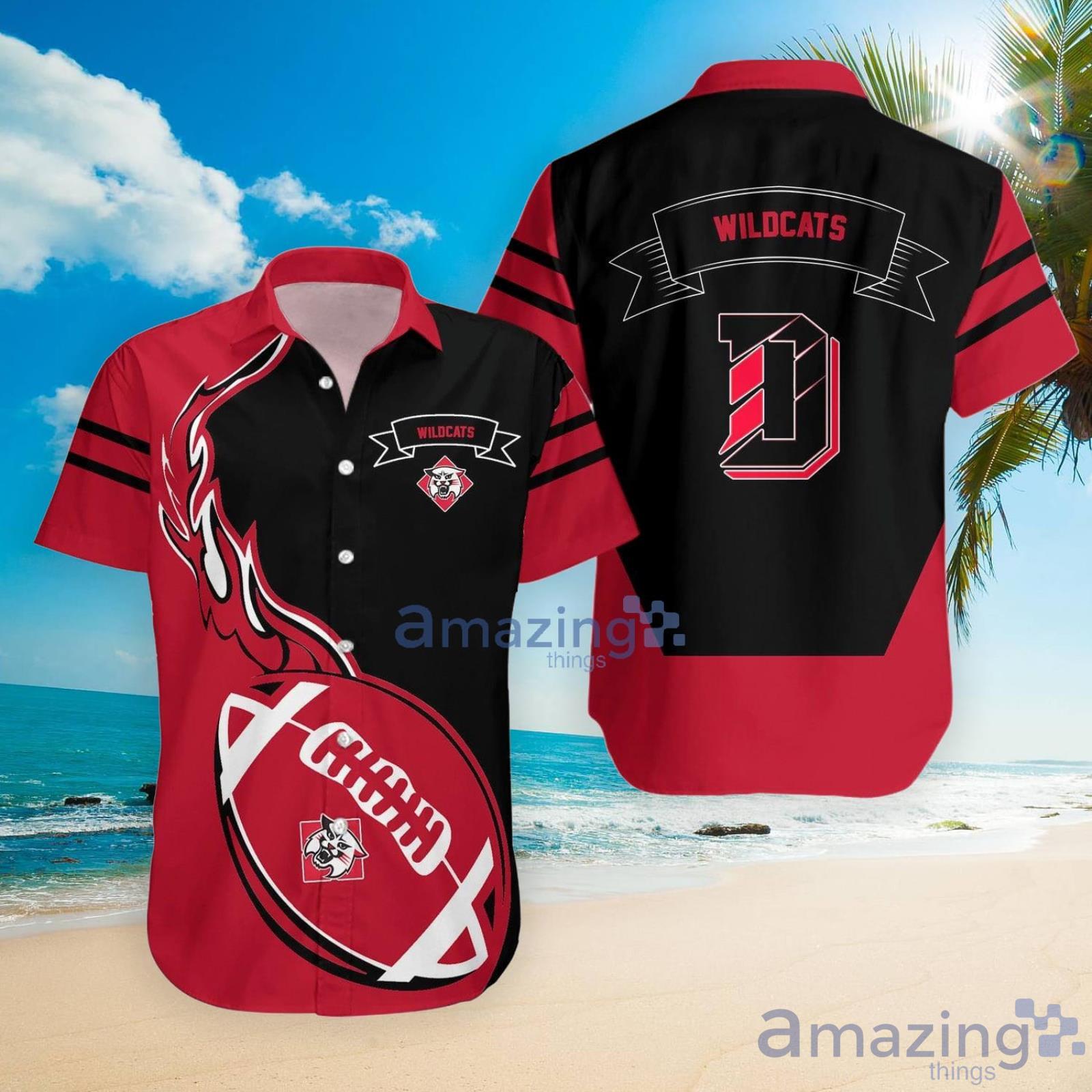 Davidson Wildcats Ncaa Flame Ball Hawaiian Shirt For Fans image Davidson Wildcats Ncaa Flame Ball Hawaiian Shirt For Fans Product Photo 3