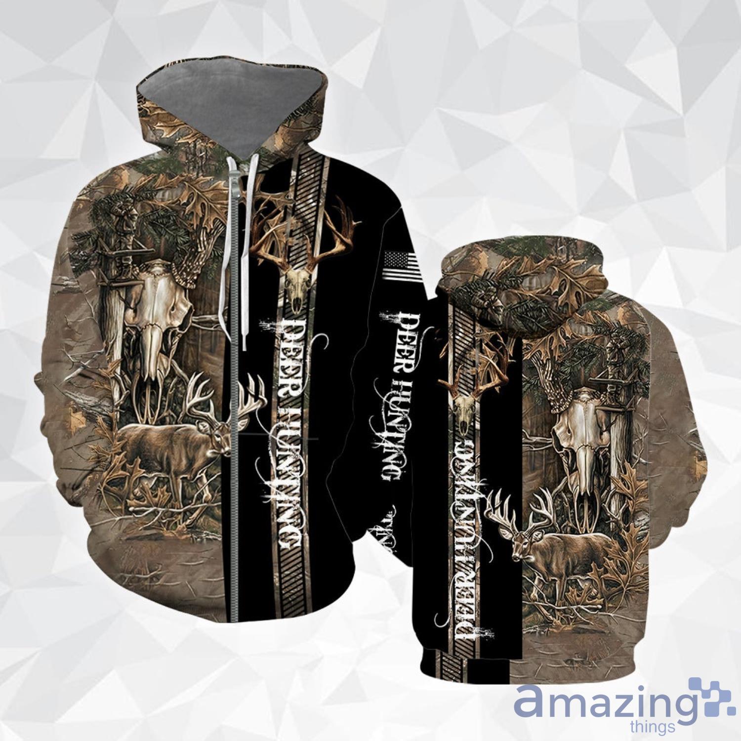 Deer Hunting Black Gift For Hunting Lover All Over Print 3D Hoodie Product Photo 1