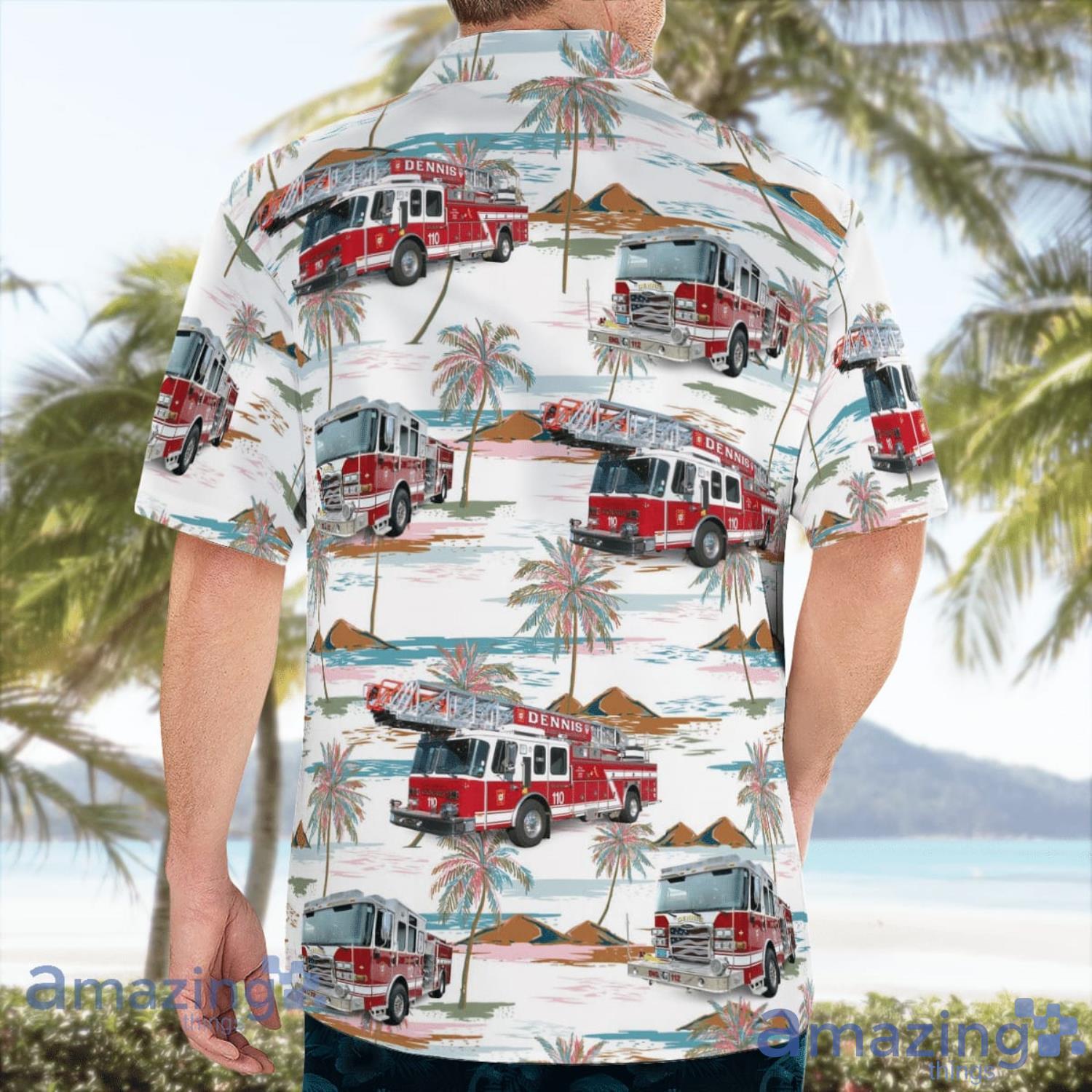 Dennis Fire Department Cape Cod FD Beach Summer Gift Hawaiian Shirt image Dennis Fire Department Cape Cod FD Beach Summer Gift Hawaiian Shirt Product Photo 4