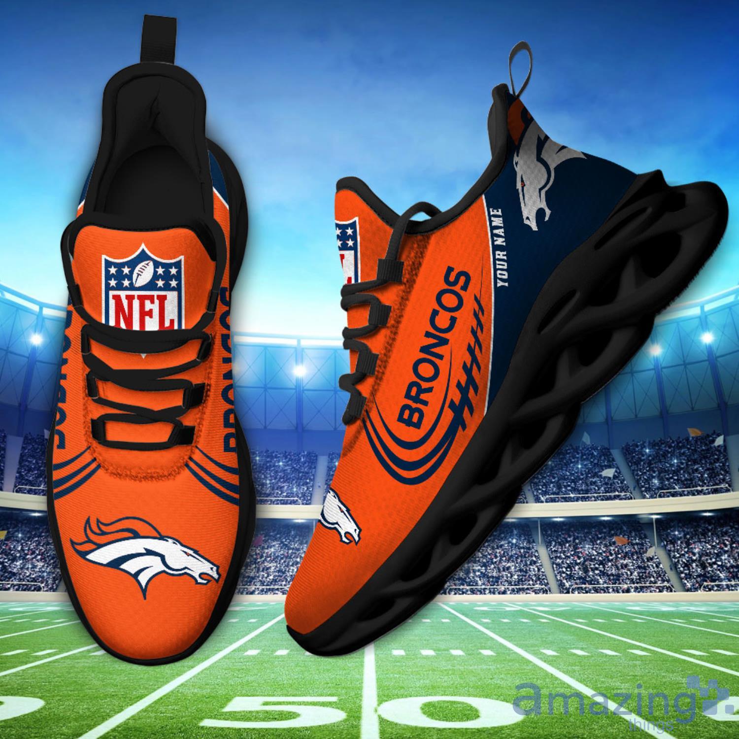 Denver Broncos Fans Gift Custom Name Max Soul Shoes Sneakers image Denver Broncos Fans Gift Custom Name Max Soul Shoes Sneakers Product Photo 2