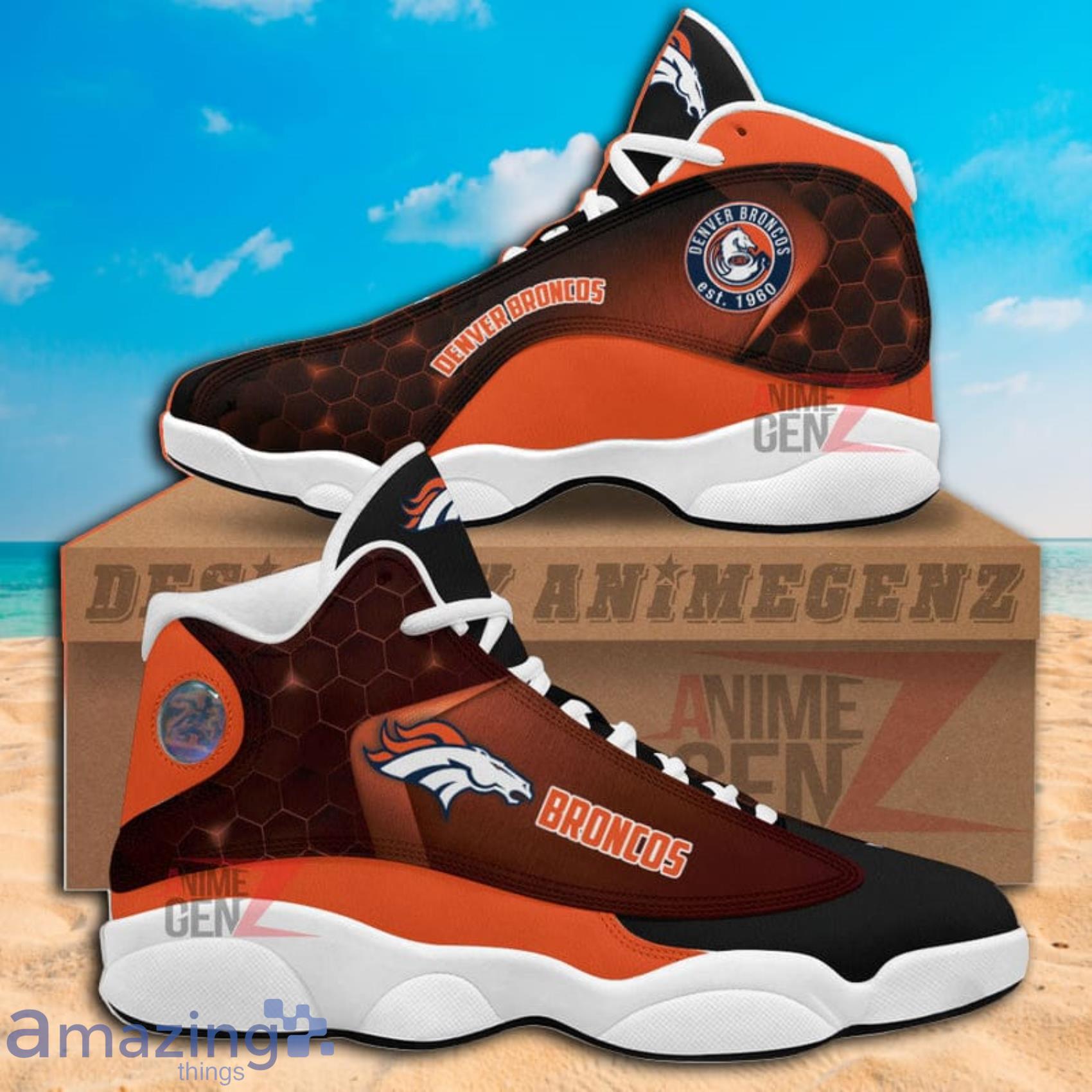 Denver Broncos NFL Abstract Air Jordan 13 Shoes Gift For Fans Product Photo 1