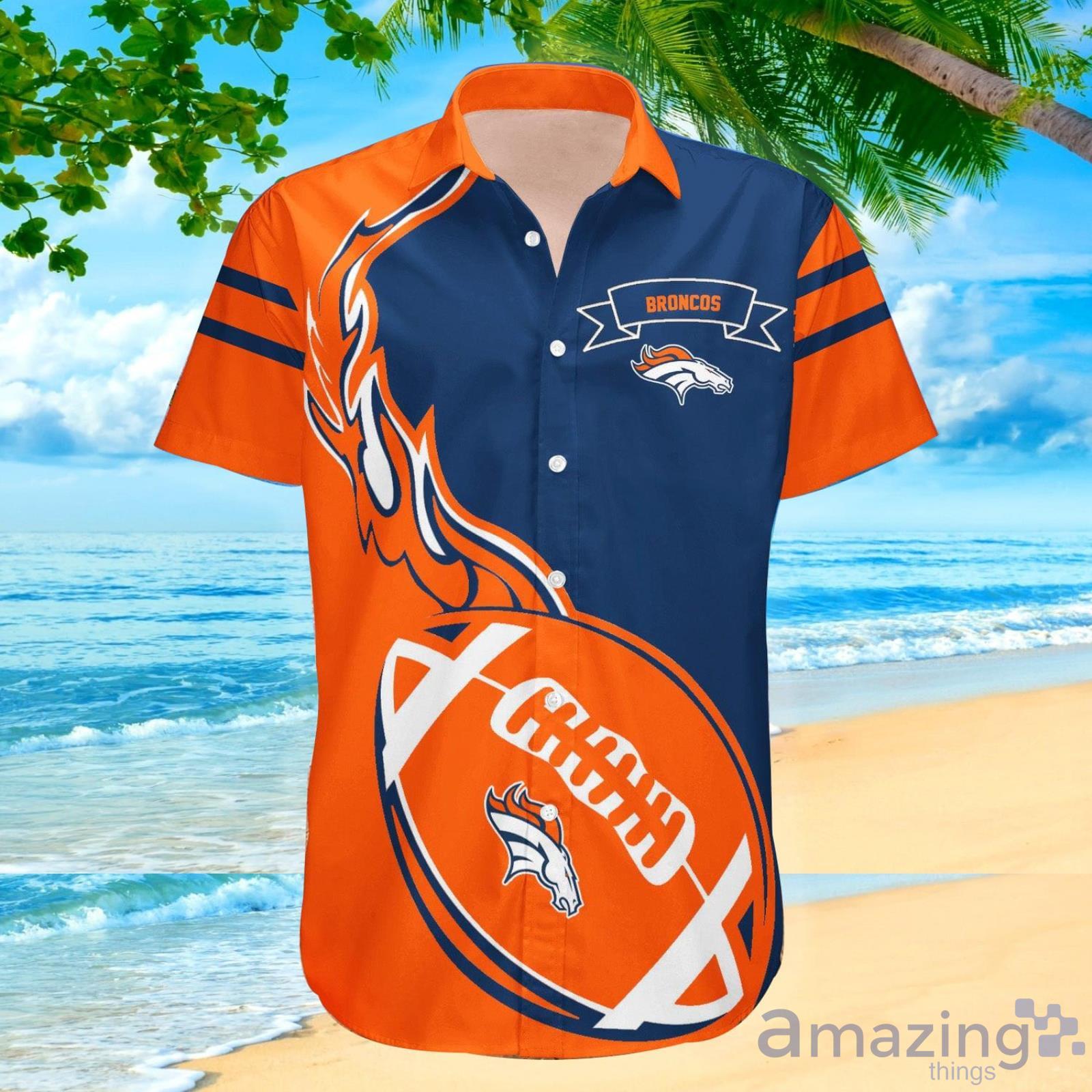 Embroidered NFL Denver Broncos on 18 Orange/Blue Basic Christmas