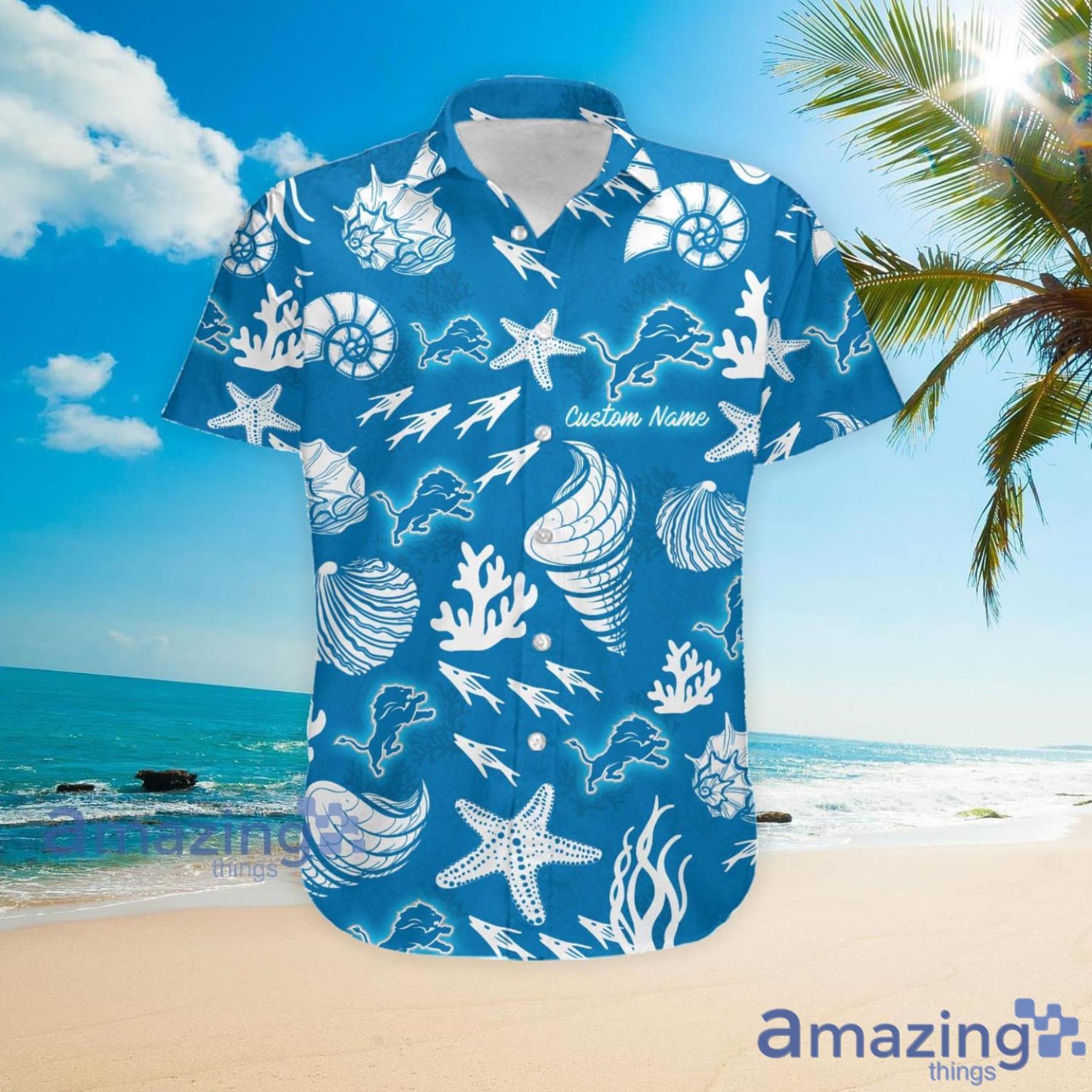 Custom Name Detroit Lions NFL Fish AOP Pattern Hawaiian Shirt For Men And  Women - Banantees