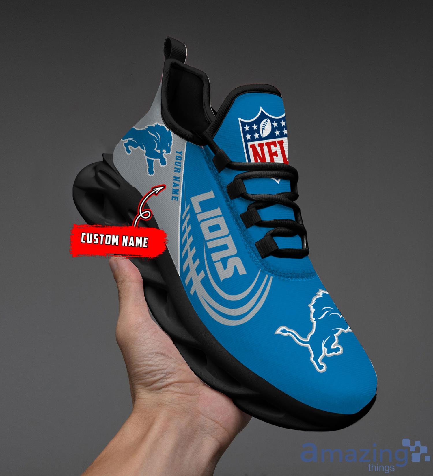 Detroit Lions Fans Gift Custom Name Max Soul Shoes Sneakers Product Photo 1