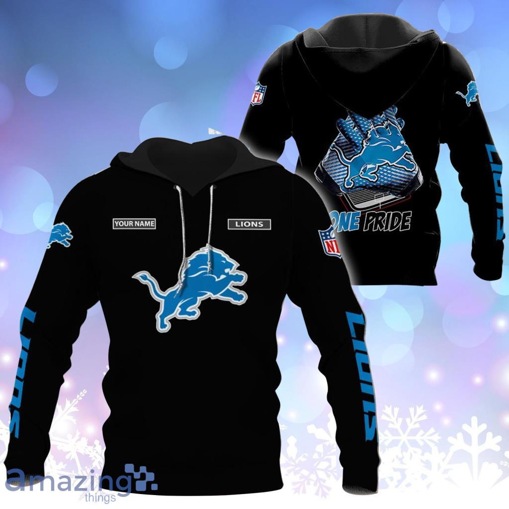 Detroit Lions NFL Gloves Personalized Your Name Hoodie 3D All Over Print - Detroit Lions NFL Gloves Personalized Your Name Hoodie 3D All Over Print