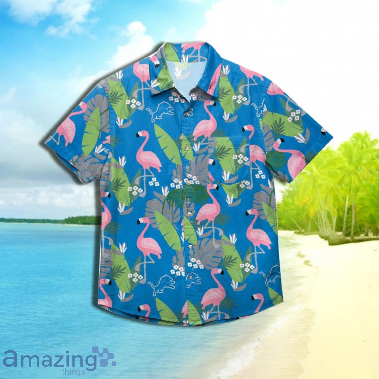 Detroit Lions Nfl Mens Floral Short Sleeve Hawaiian Shirt Product Photo 1