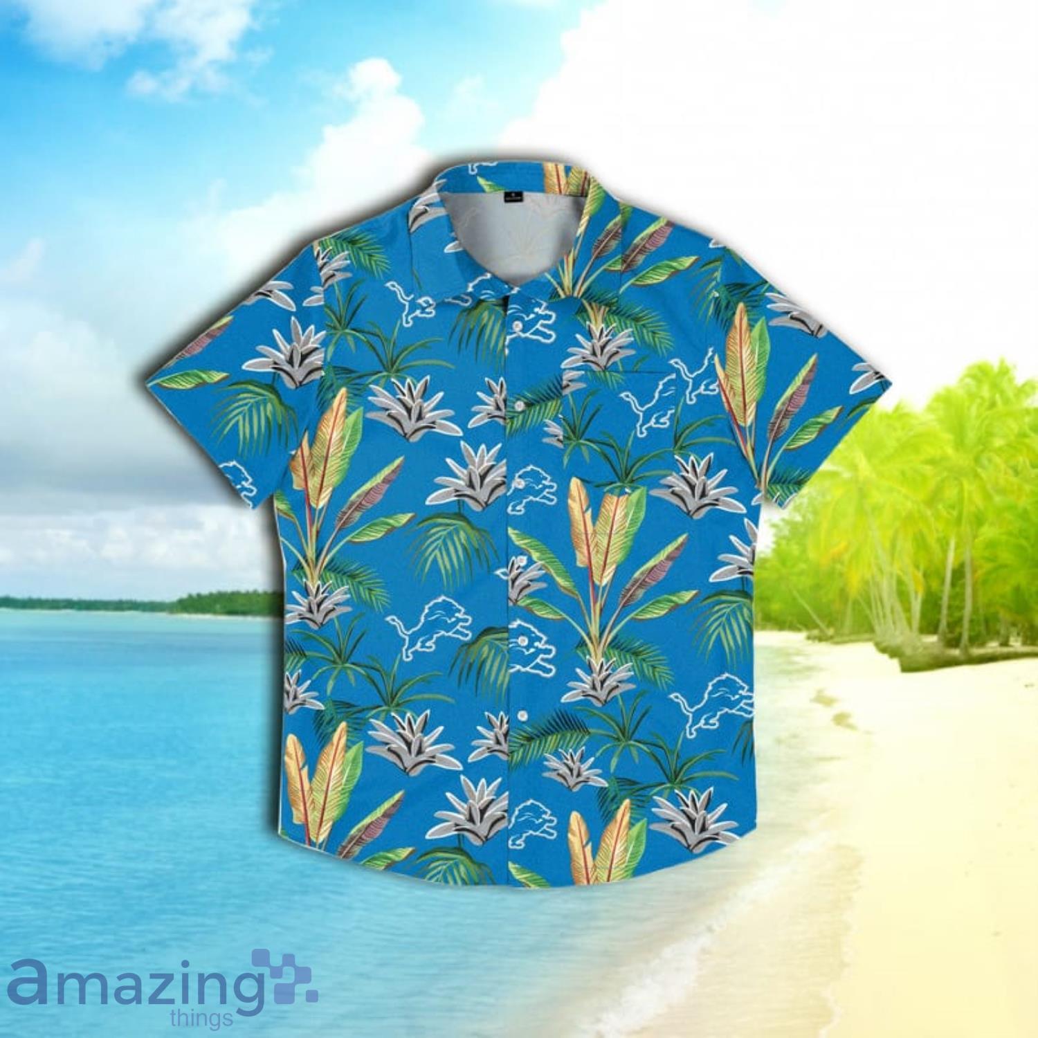 Detroit Lions Nfl Mens Victory Vacay Short Sleeve Hawaiian Shirt Product Photo 1