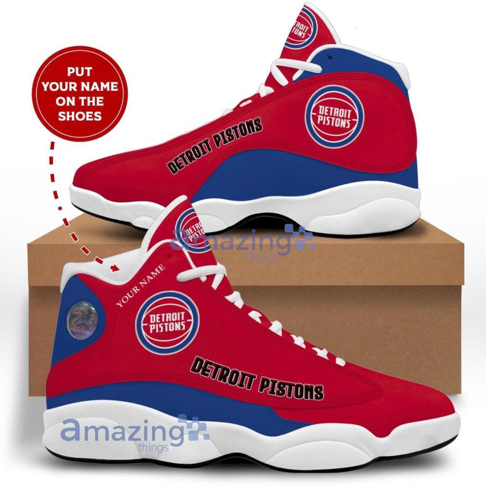 Detroit Pistons NBA Team Sneakers Custom Name Air Jordan 13 Shoes For Fans Product Photo 1 Detroit Pistons NBA Team Sneakers Custom Name Air Jordan 13 Shoes For Fans Product Photo 1
